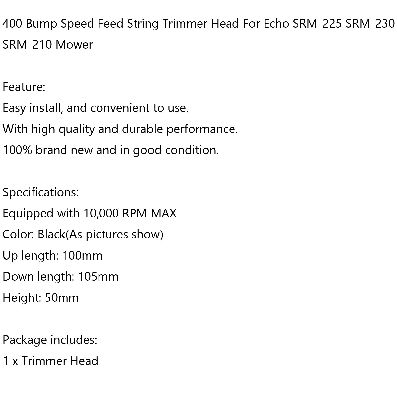 400 Bump Speed ​​Feed String Trimmer Hoofd Voor Echo SRM-225 SRM-230 SRM-210 Maaier