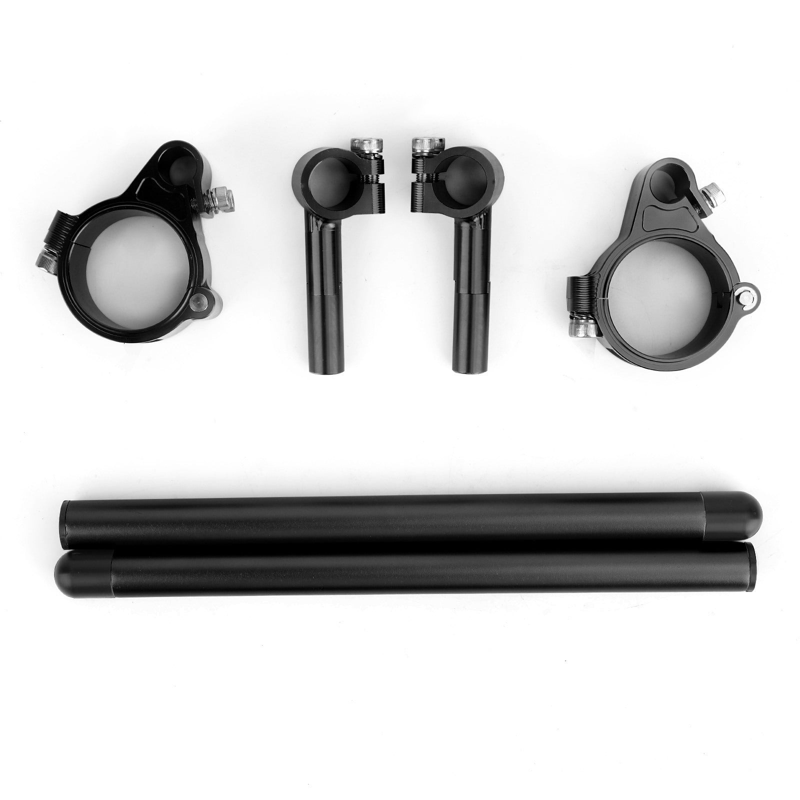 Universal Adjustable Rotatable CNC Billet Clip Ons Fork Tube Handlebar Kit 45mm Black