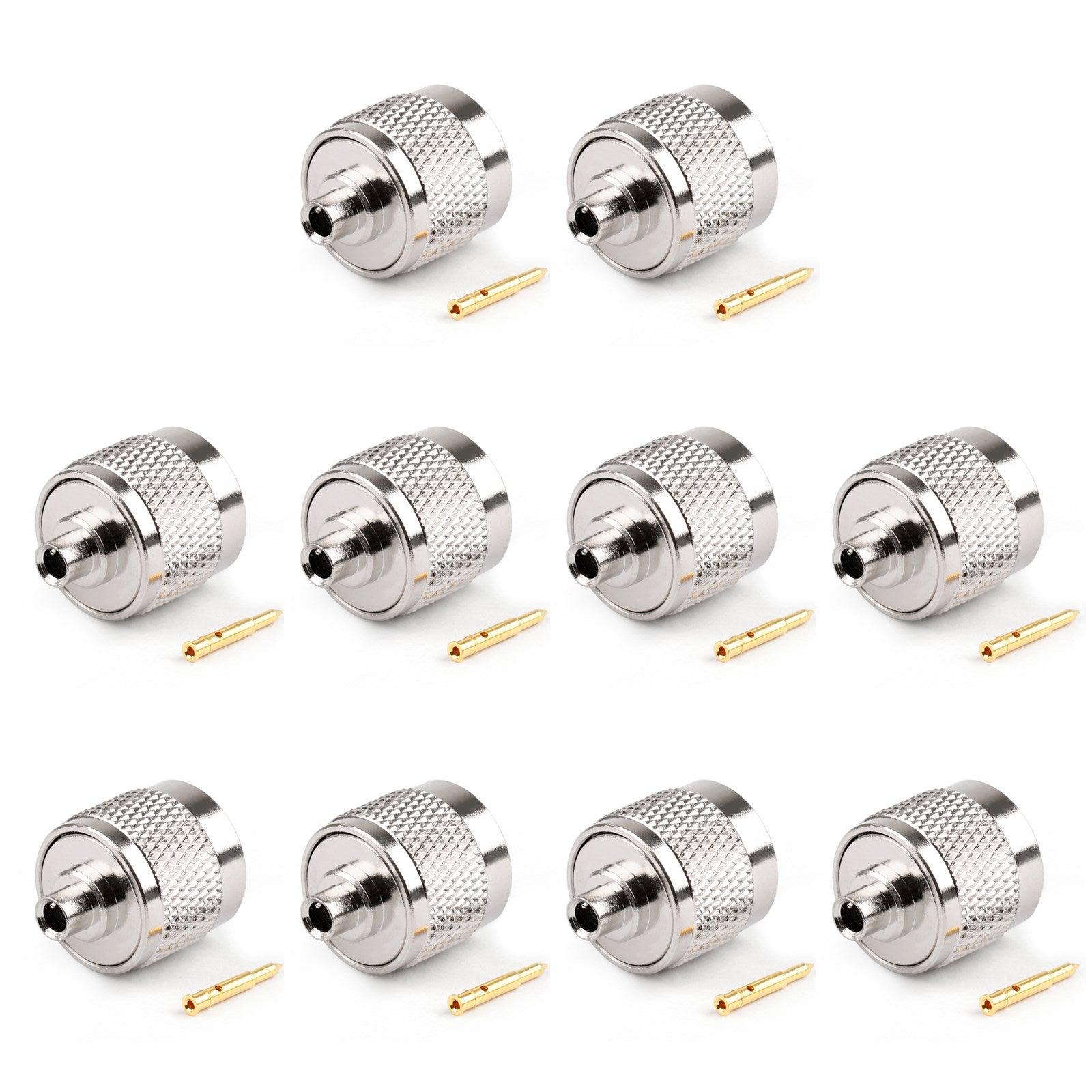 10Pcs N Solder Plug Male RF Connector Solder For Semi-rigid.141" RG402 Straight