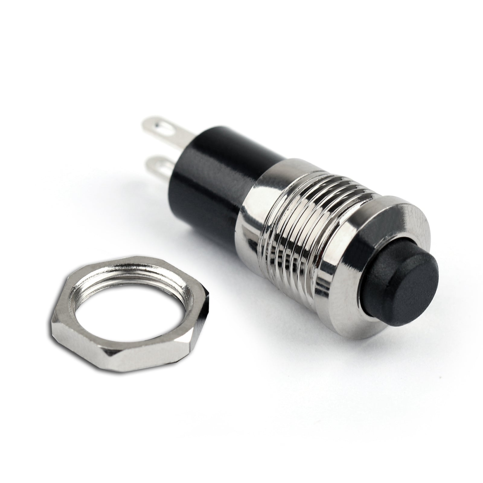 1 Stuks Nieuwe Mini Drukknop SPST Momentary N/O OFF-ON Schakelaar 10mm Zwart Voor Auto