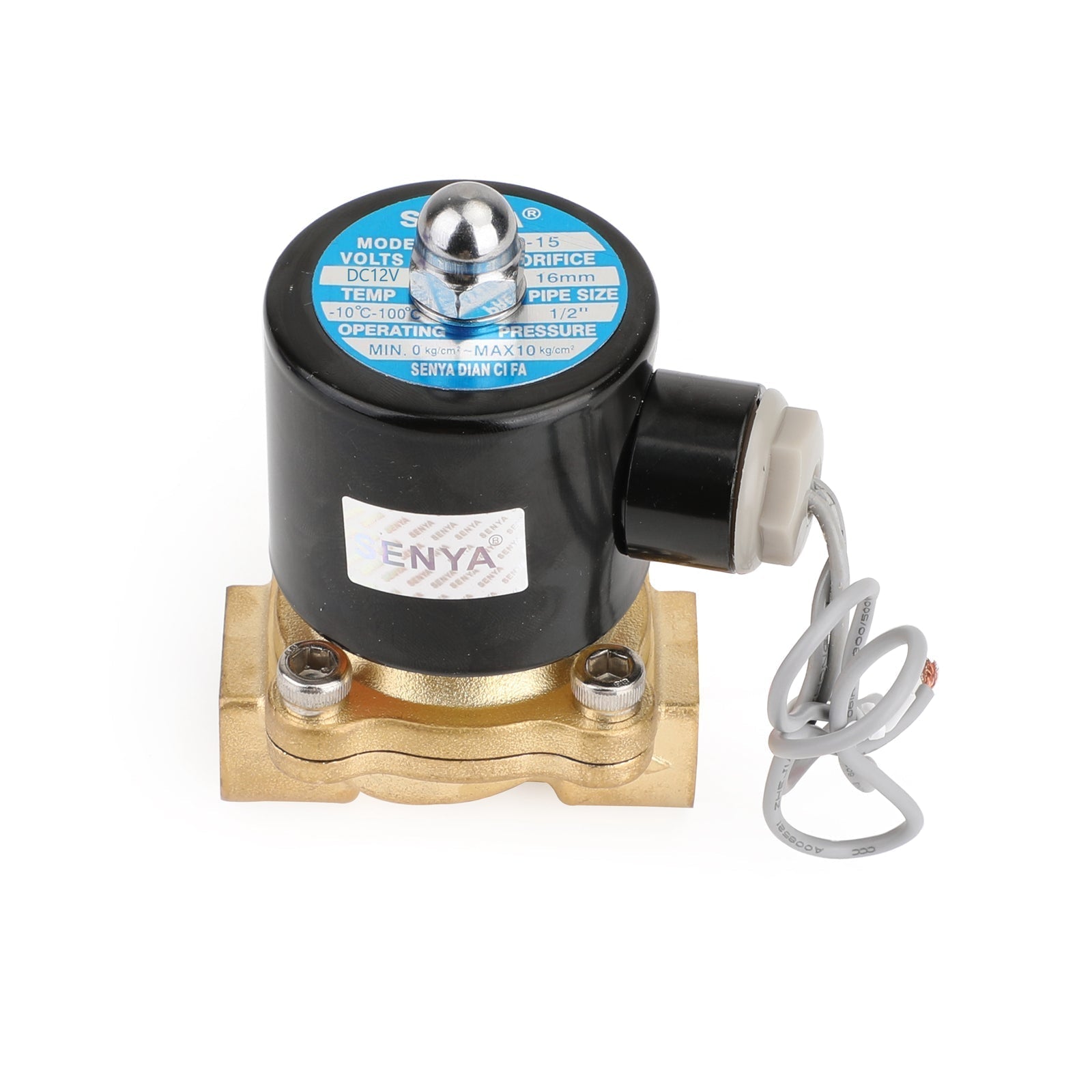 Électrovanne électrique DC 12V, eau et Air, 1/2 ", en laiton, fermé normalement, N/C