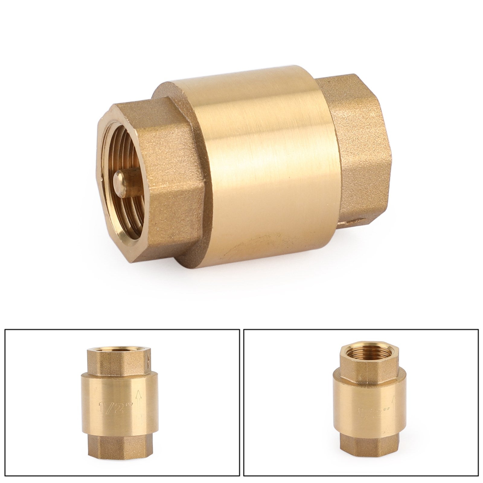 Clapet anti-retour en ligne DN15/DN20 NPT, en laiton, à ressort, en ligne, 200PSI