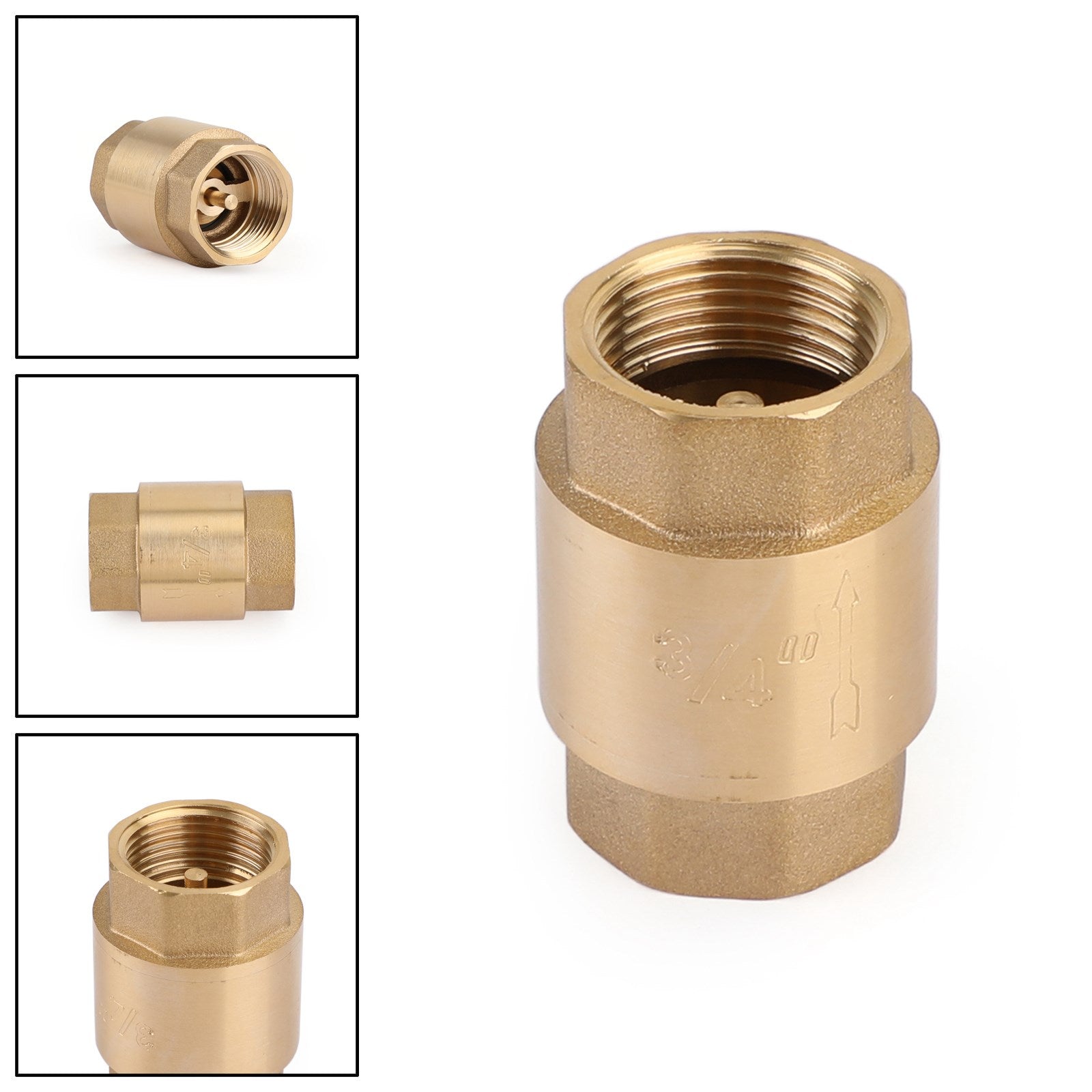 Clapet anti-retour en ligne DN15/DN20 NPT, en laiton, à ressort, en ligne, 200PSI