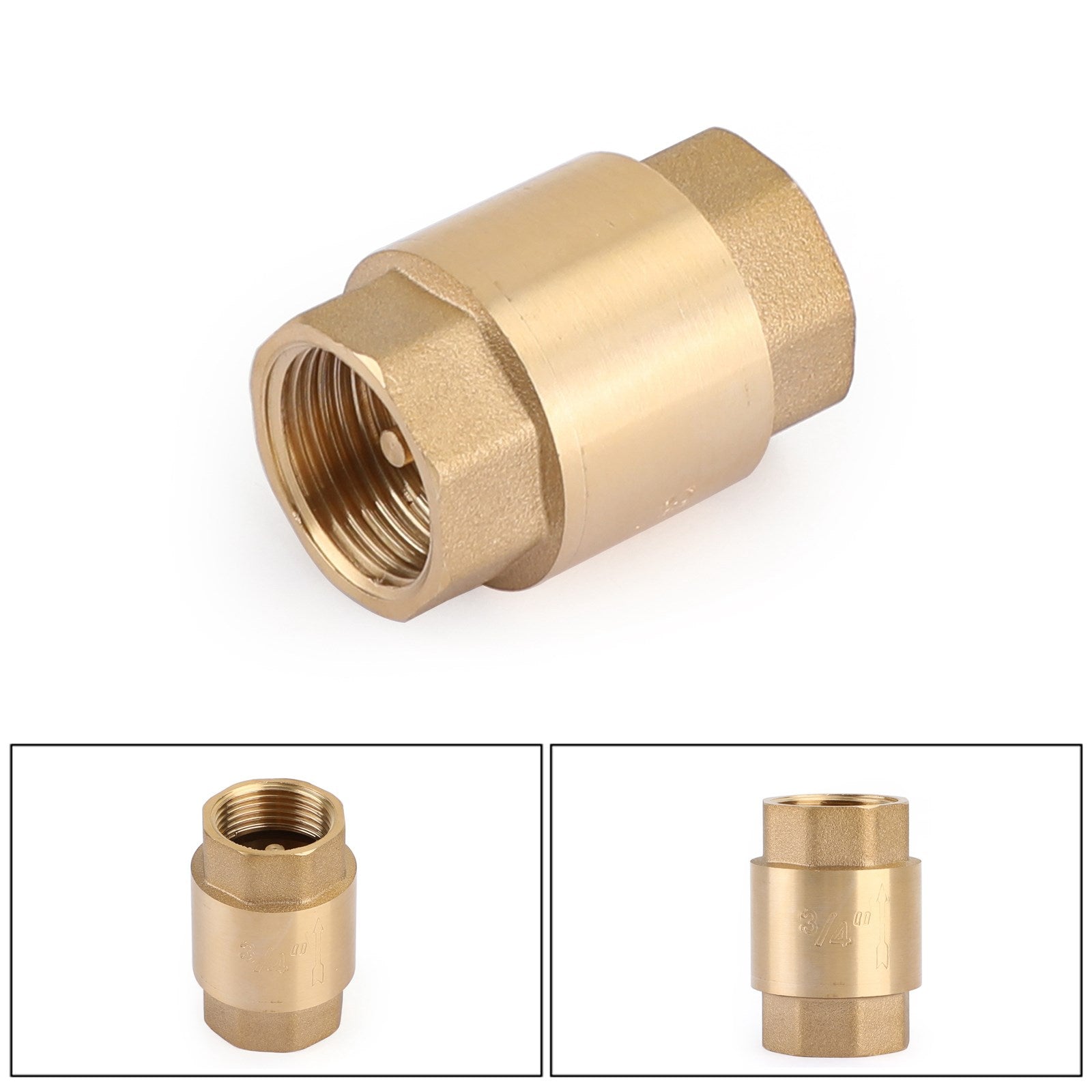 Clapet anti-retour en ligne DN15/DN20 NPT, en laiton, à ressort, en ligne, 200PSI