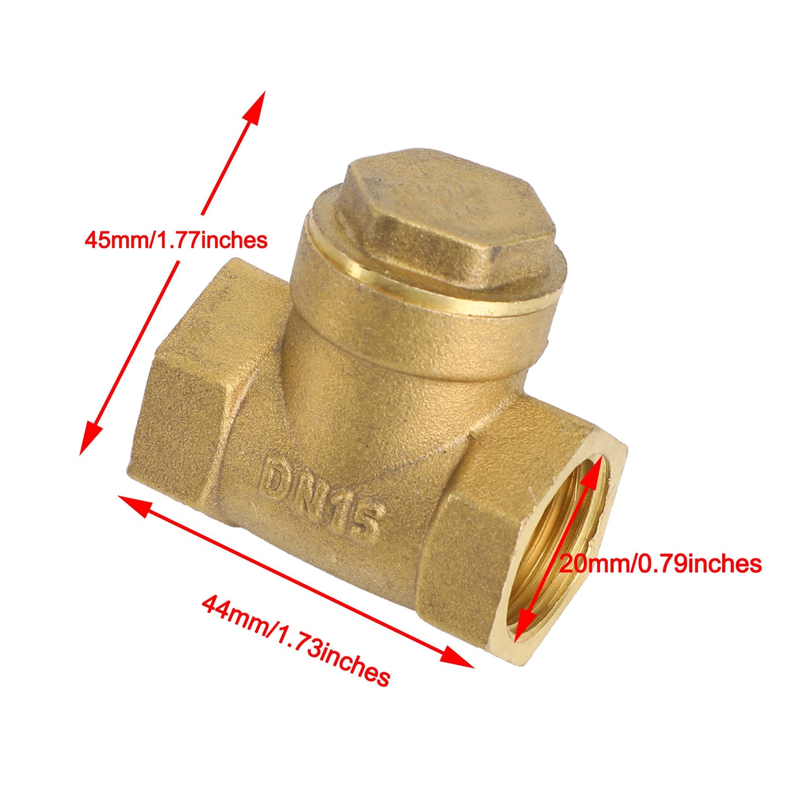 1/2" 3/4" 1" 2" Binnendraad Messing Horizontale DN15 Terugslagklep