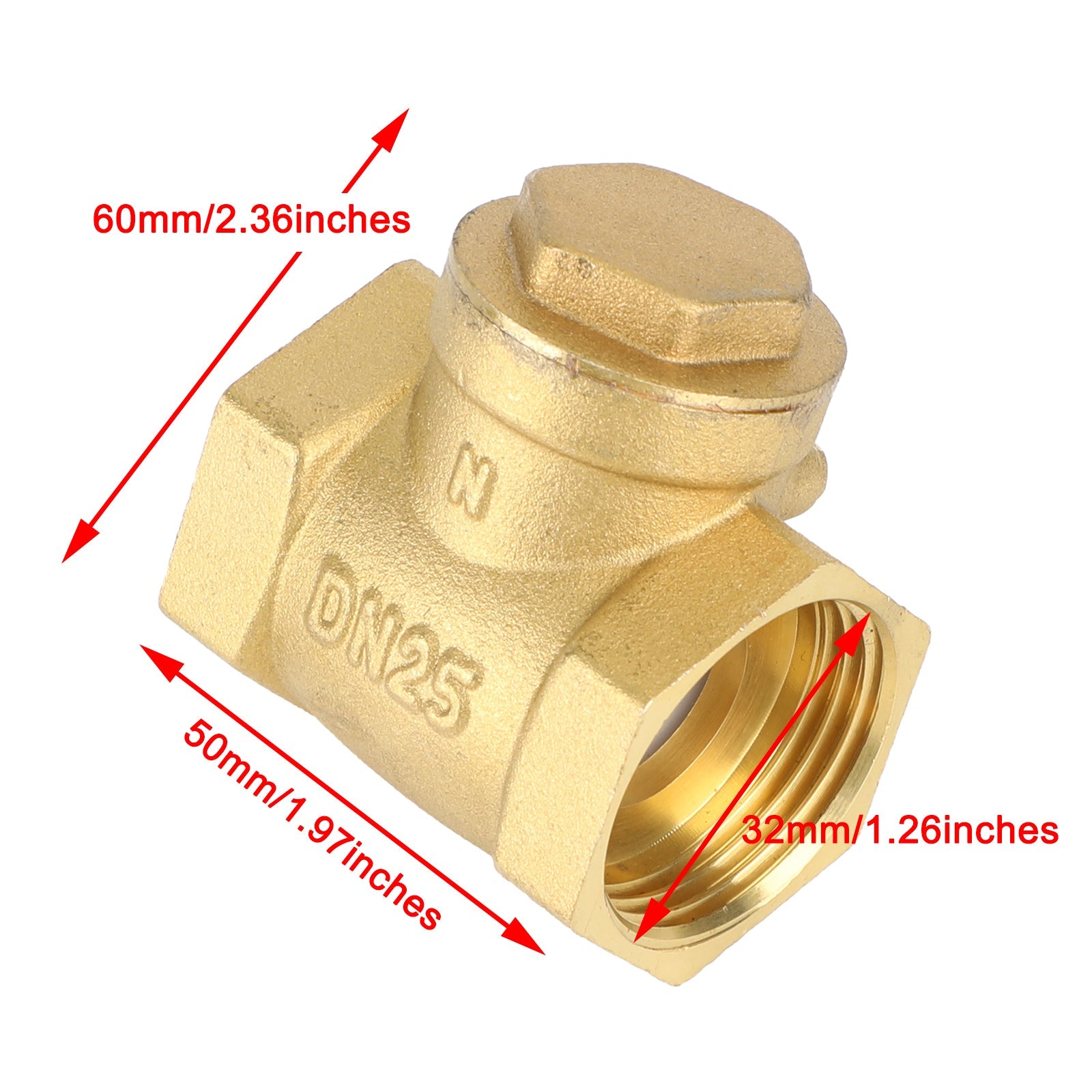 1/2" 3/4" 1" 2" Female Thread Brass Horizontal DN15 Non-Return Swing Check Valve