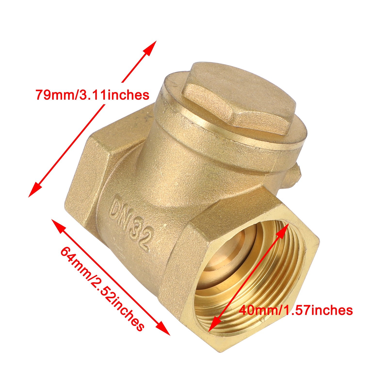 Clapet anti-retour horizontal en laiton à filetage femelle 1/2", 3/4", 1", 2", DN15