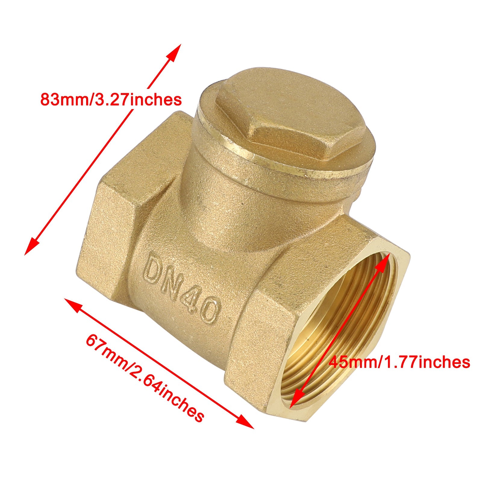 1/2" 3/4" 1" 2" Binnendraad Messing Horizontale DN15 Terugslagklep