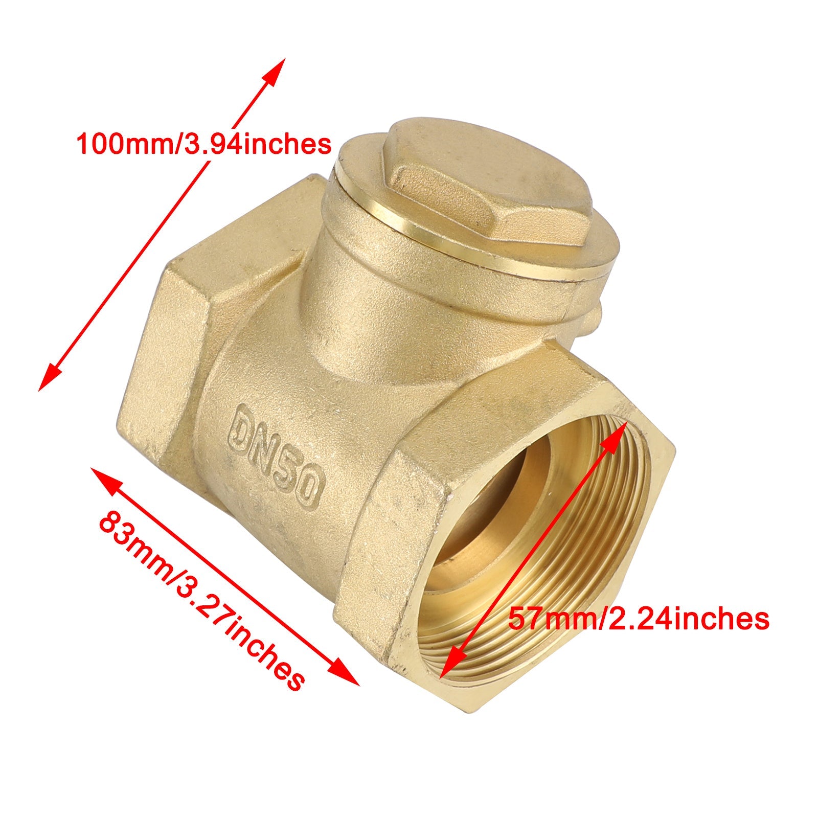 1/2" 3/4" 1" 2" Binnendraad Messing Horizontale DN15 Terugslagklep