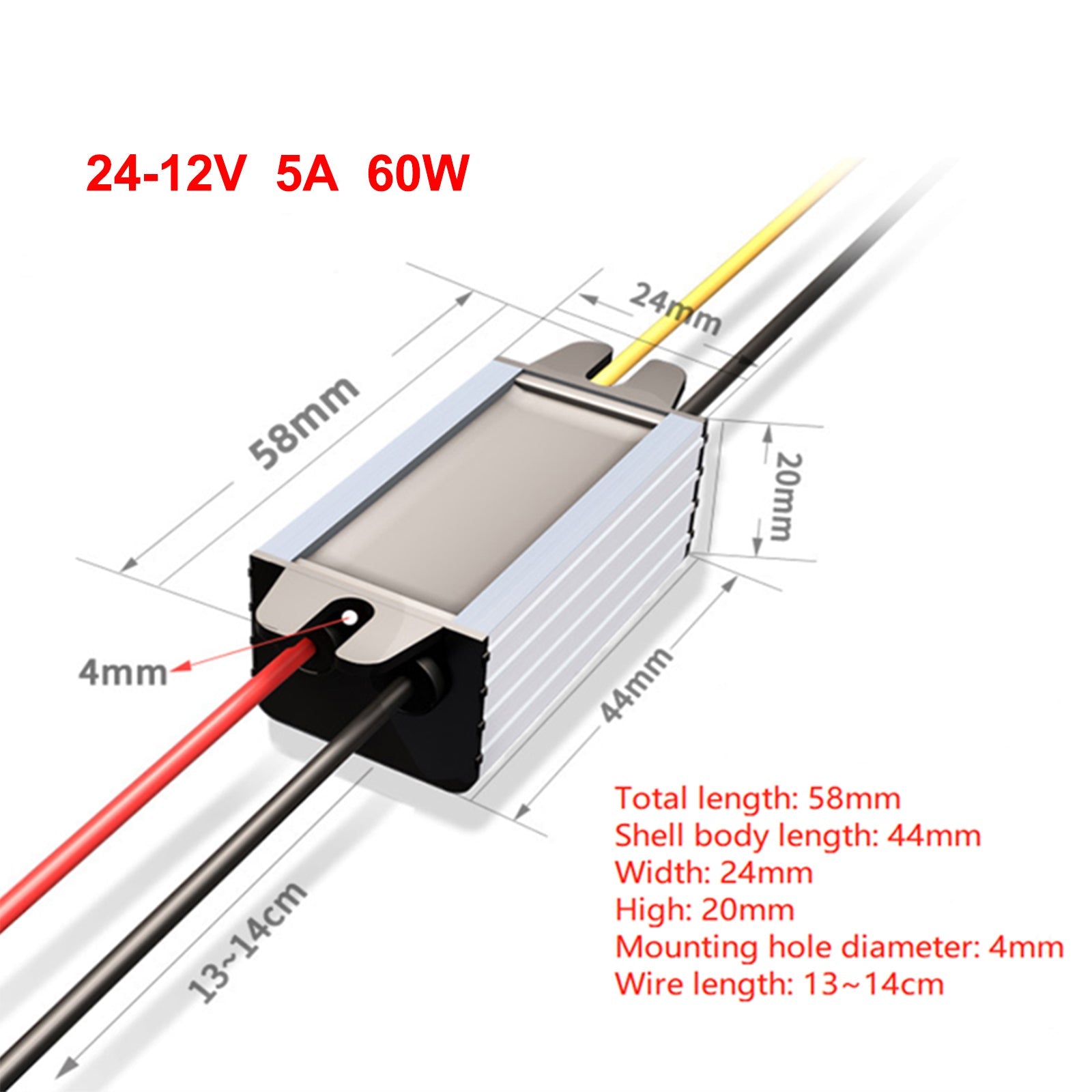 DC Buck Converter 24V to 12V 1/2/3/5A Waterproof Power Supply Module