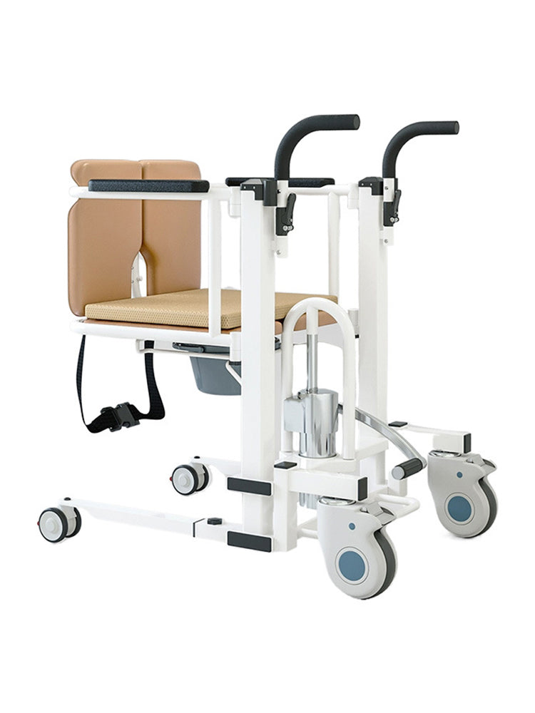 Elderly Patient Chair Hydraulic Transfer Lift Handicapped Wheelchair w/180°Split Seat And Table