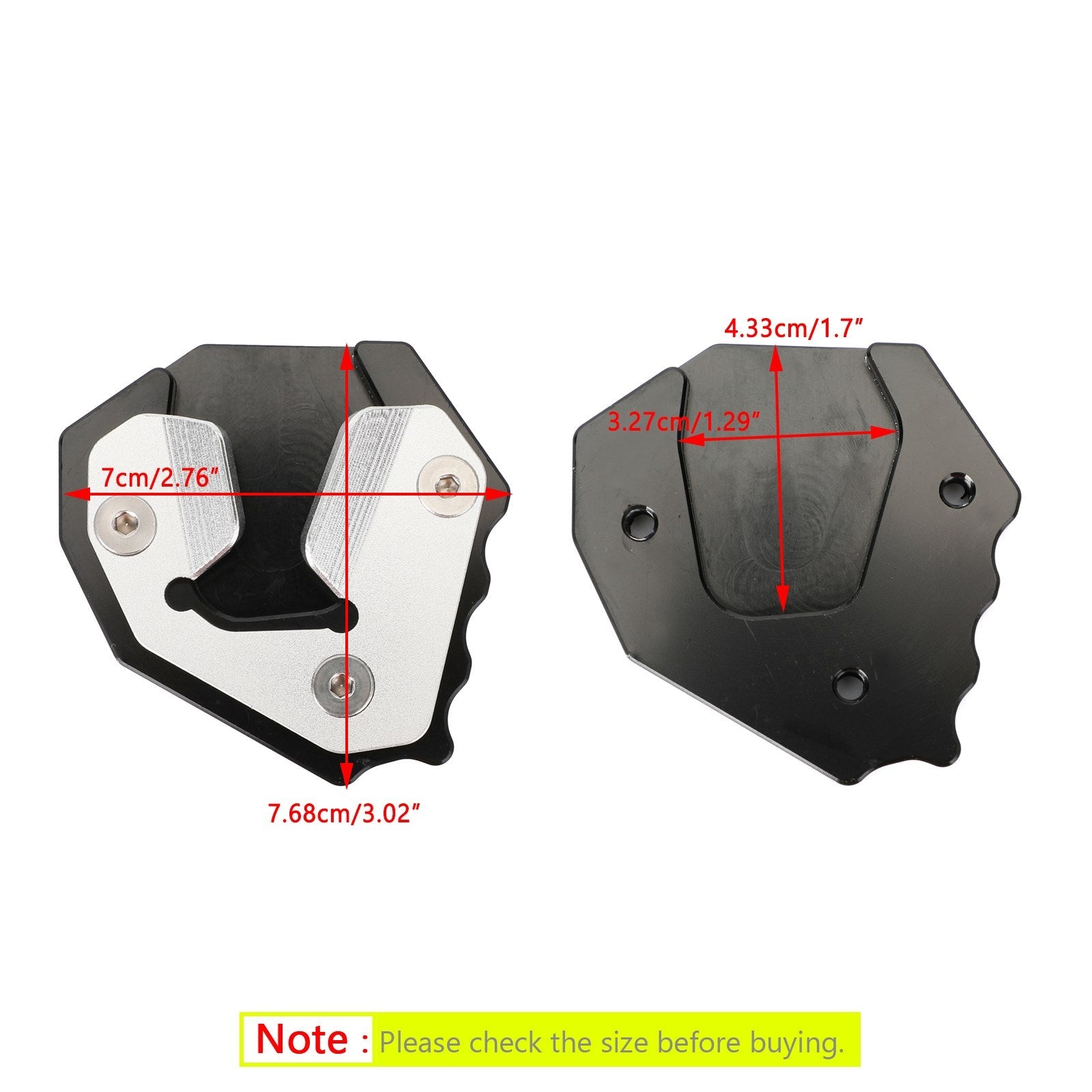 CNC Stand uitbreiding vergroter pad Voor BMW S1000XR 2015-2017 kickstand zijstandaard Generiek