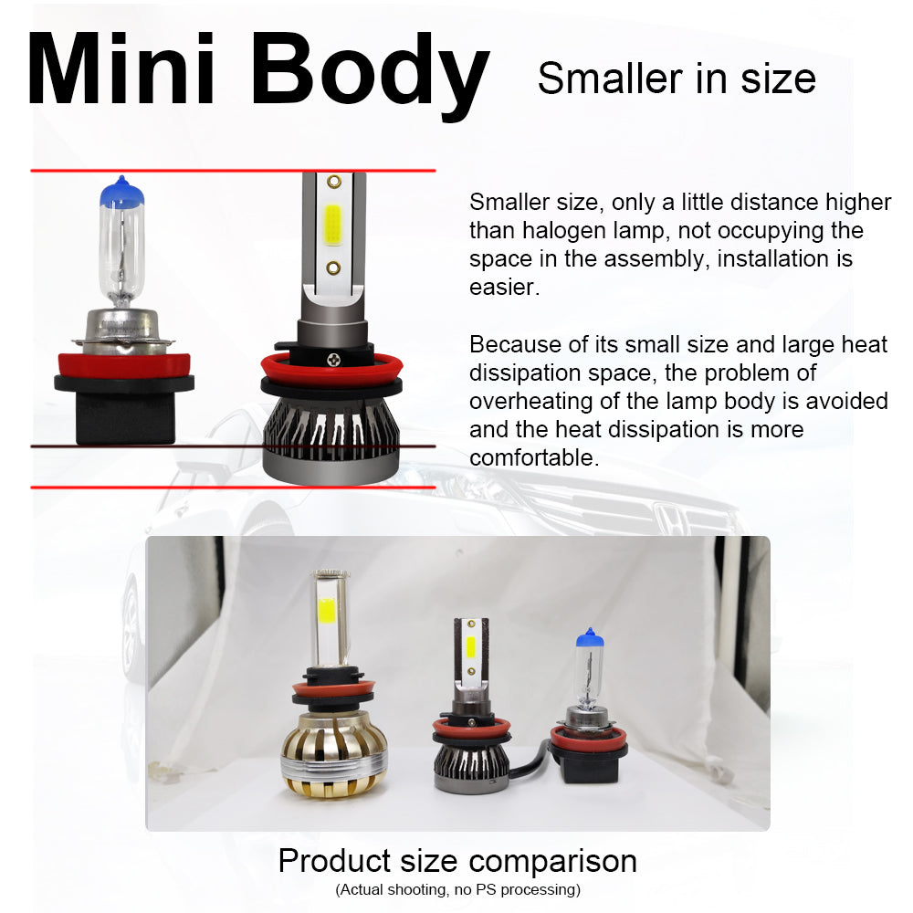2PCS H4/HB2/9003 LED-koplamp 36W 8000LM COB-lampenset Hoog/Lo Beam 6000K Algemeen