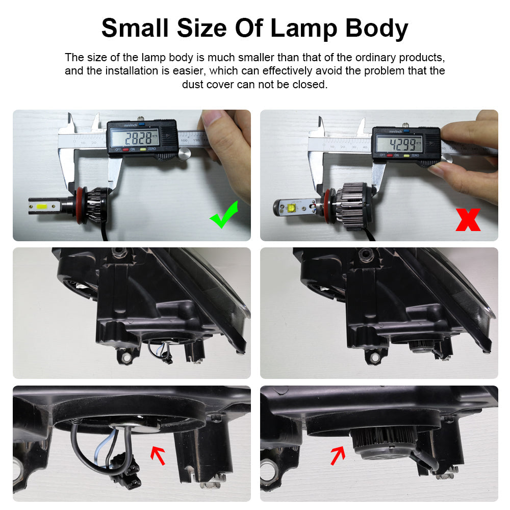 2PCS H4/HB2/9003 LED-koplamp 36W 8000LM COB-lampenset Hoog/Lo Beam 6000K Algemeen