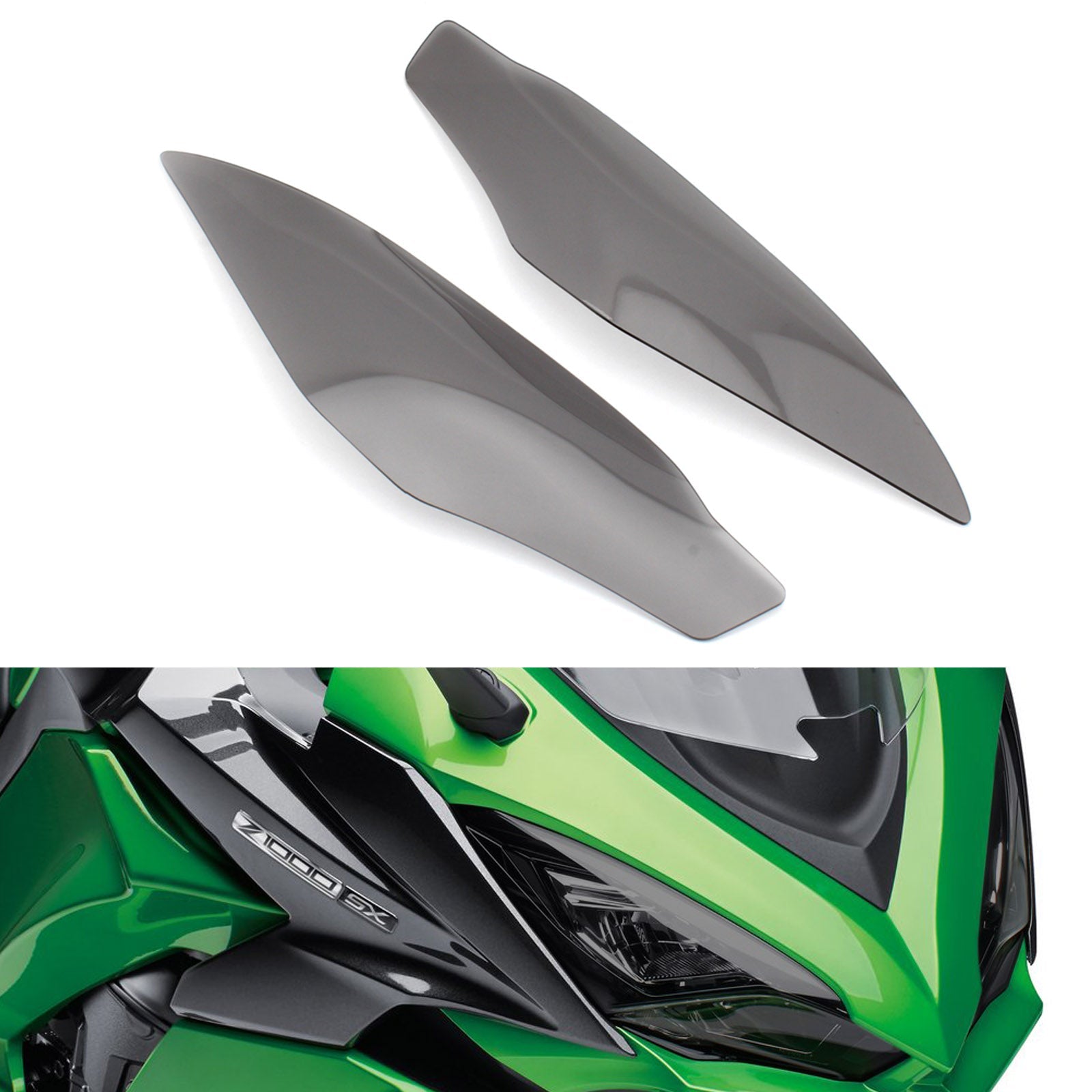 Protection de lentille de phare avant adaptée à Kawasaki Ninja 1000 Z1000Sx 17-20 fumée générique