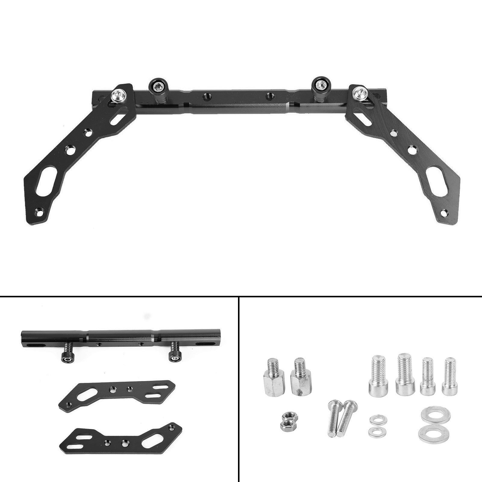 Barre de poignée croisée d'équilibre réglable Cnc, levier en aluminium noir, adapté au moteur générique