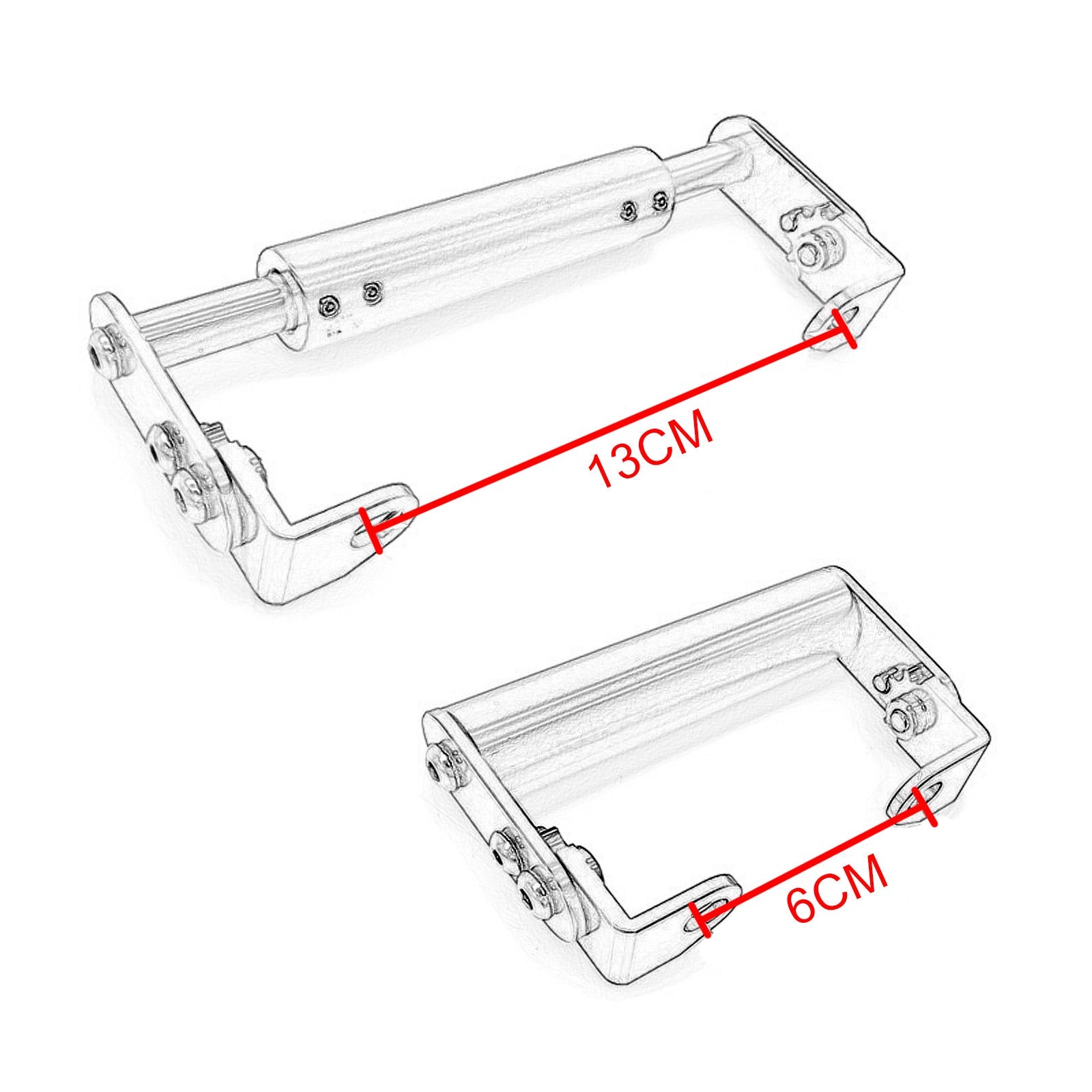 Support de Navigation de téléphone support d'extension Gps 22Mm pour moto moto rouge