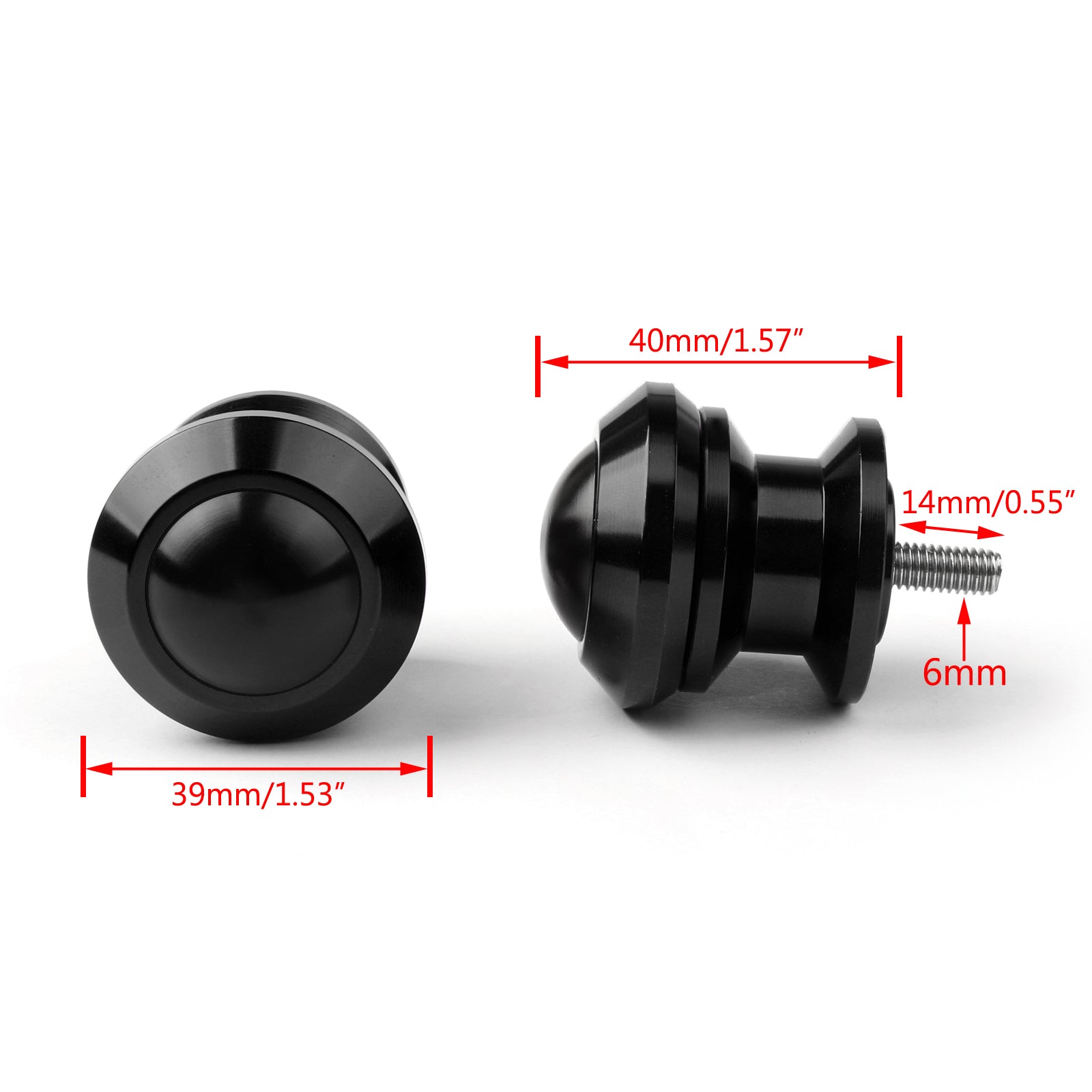 Pair 6mm Swingarm Sliders Spools For Yamaha MT01 MT09 YZF-R3 R1 MAX 530, 7 Color Generic