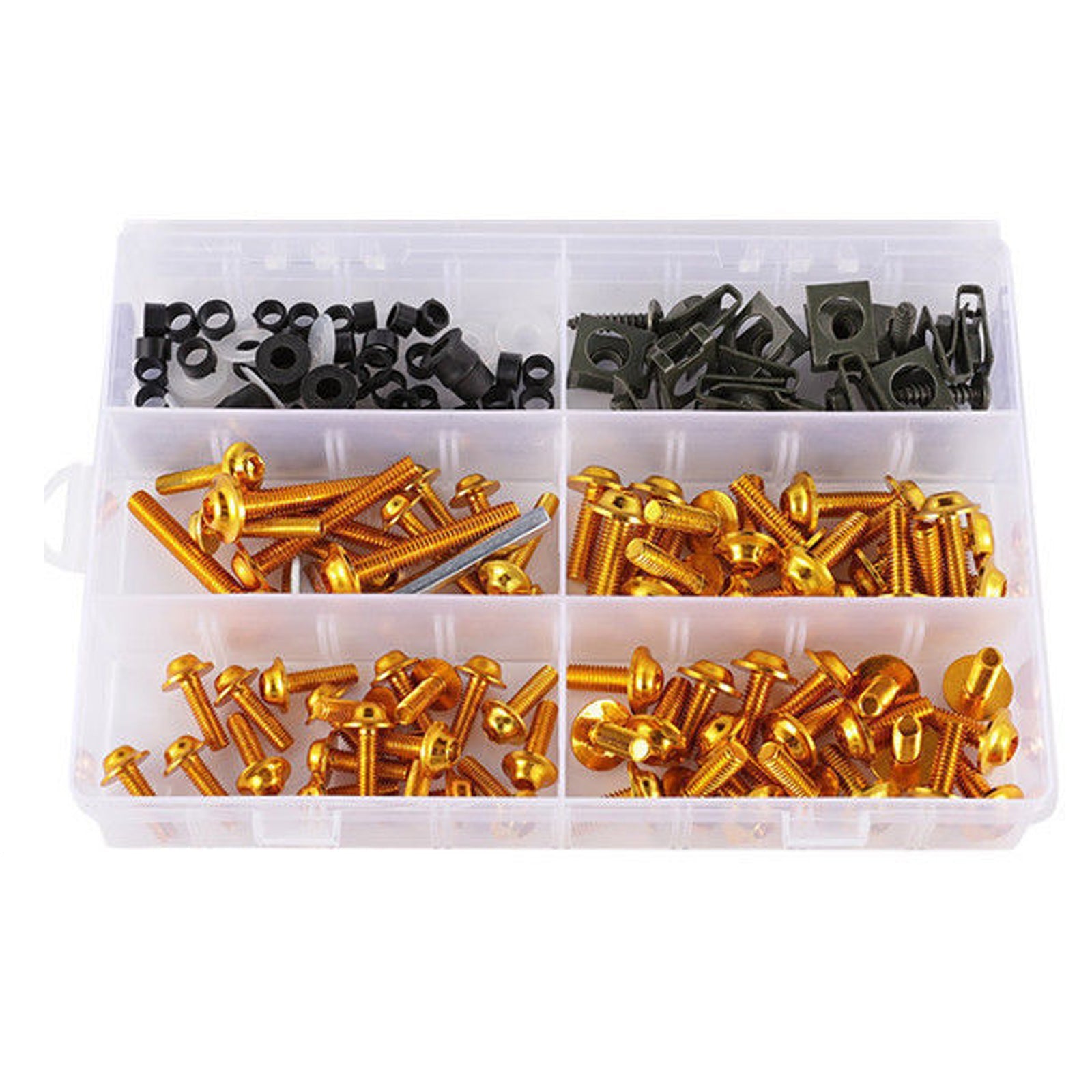 177PCS Motorcycle Sportbike Windscreen Fairing Bolts Kit Fastener Clips Screws