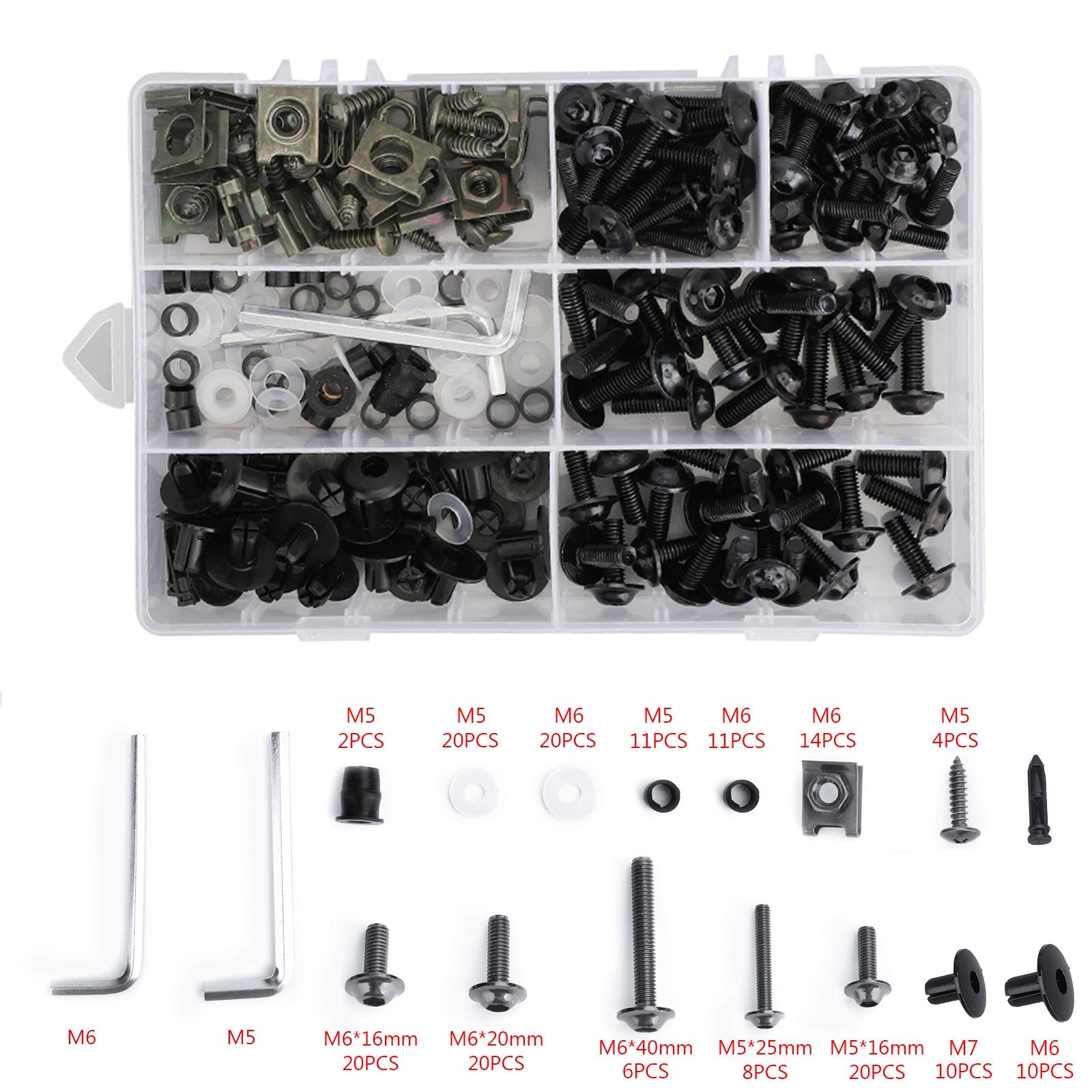 Kit complet de boulons de carénage, vis de carrosserie pour Yamaha YZF R6 R1 R3 R25 FZ07 FZ09 générique