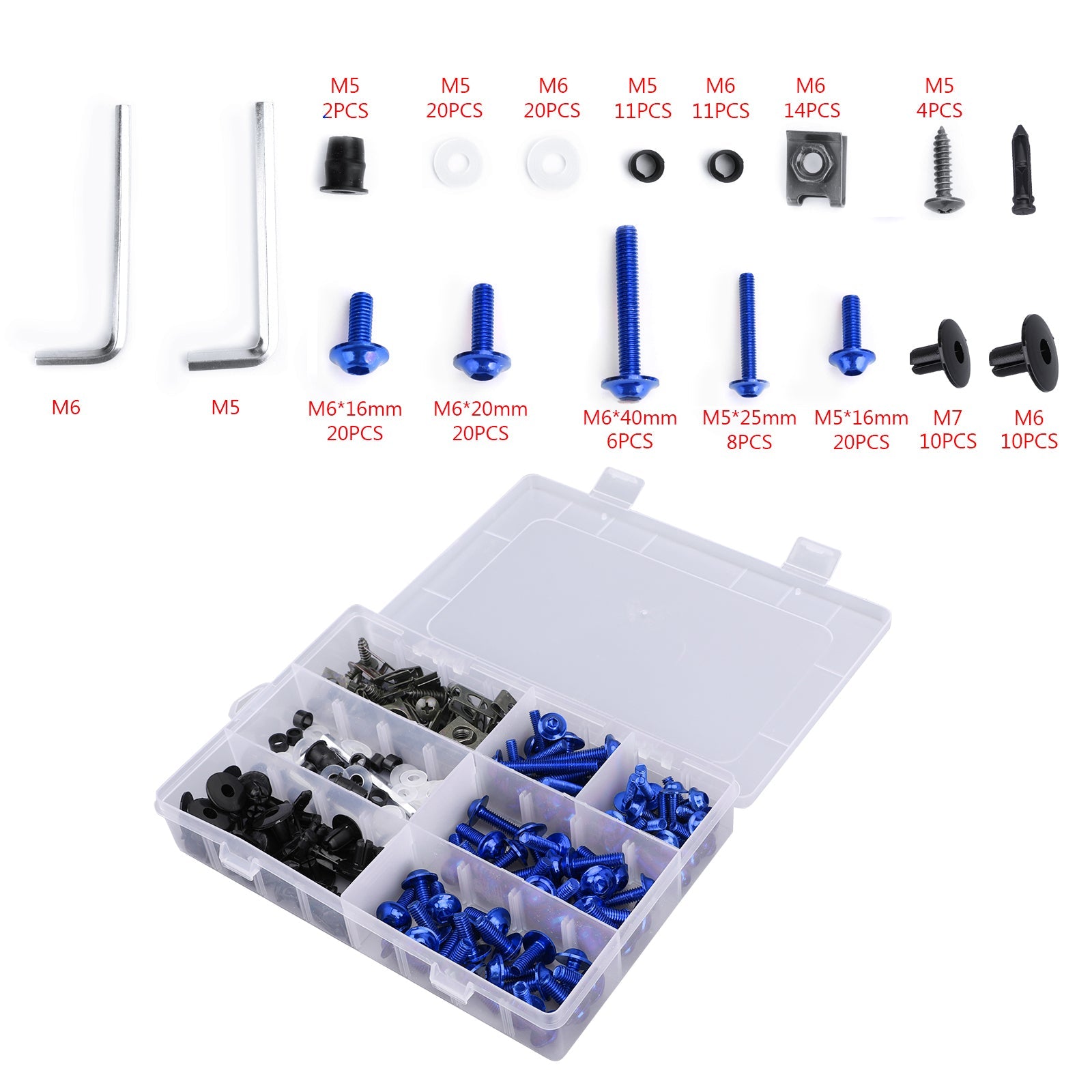 Kit complet de boulons de carénage, vis de carrosserie pour Yamaha YZF R6 R1 R3 R25 FZ07 FZ09 générique