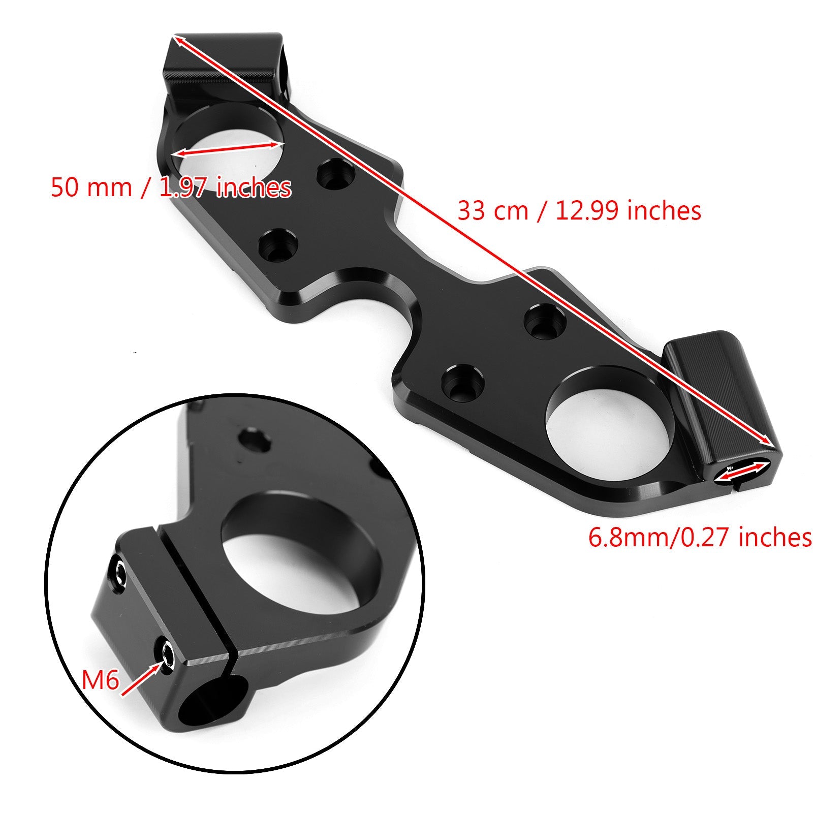 Verlaging van de drievoudige boom voorkant bovenste klem Suzuki GSXR 1300 Hayabusa 2008-2020 B Generiek