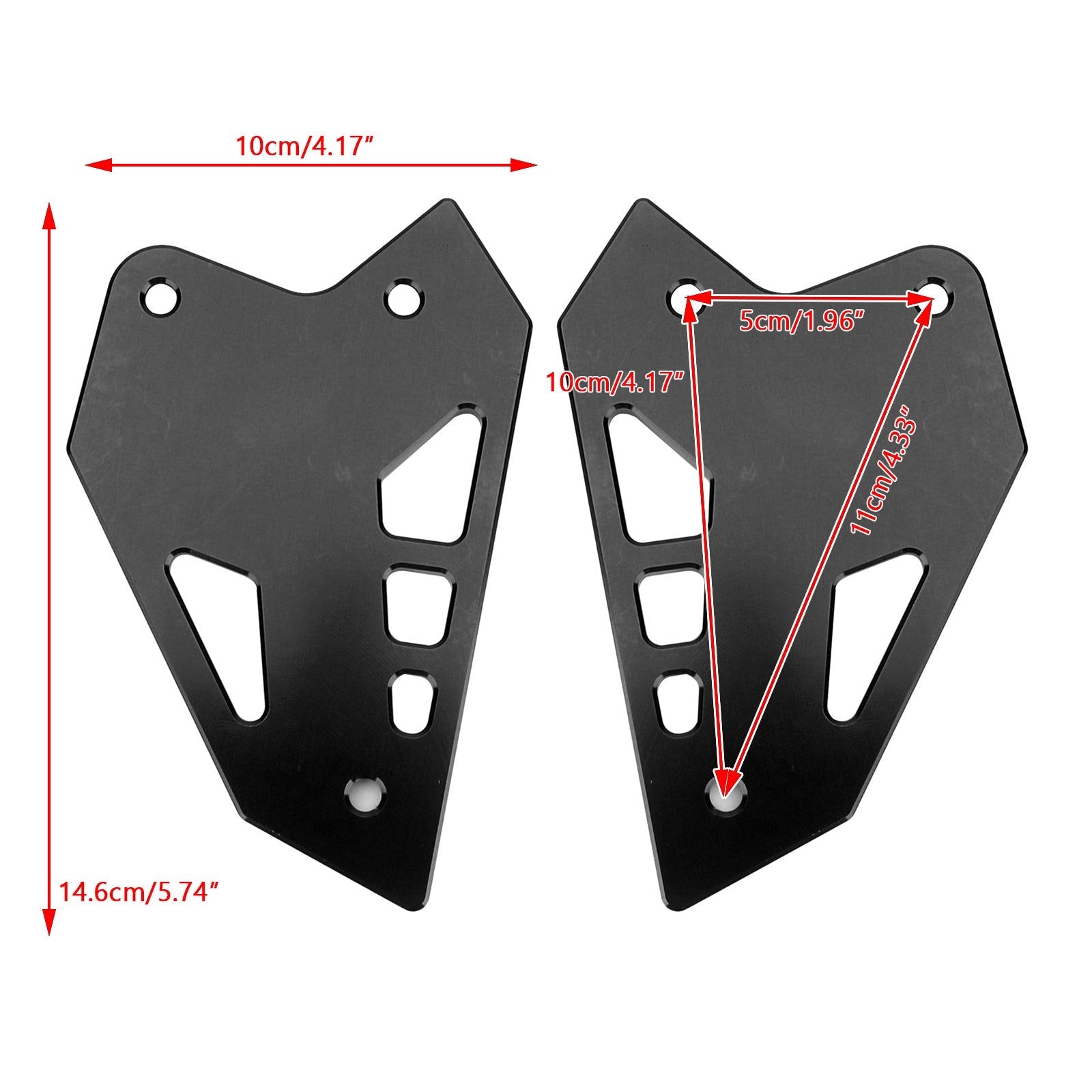 CNC Aluminum Heel Guards Rearset Plates Fit for Kawasaki Z900 ZR900 2017-2020 Generic