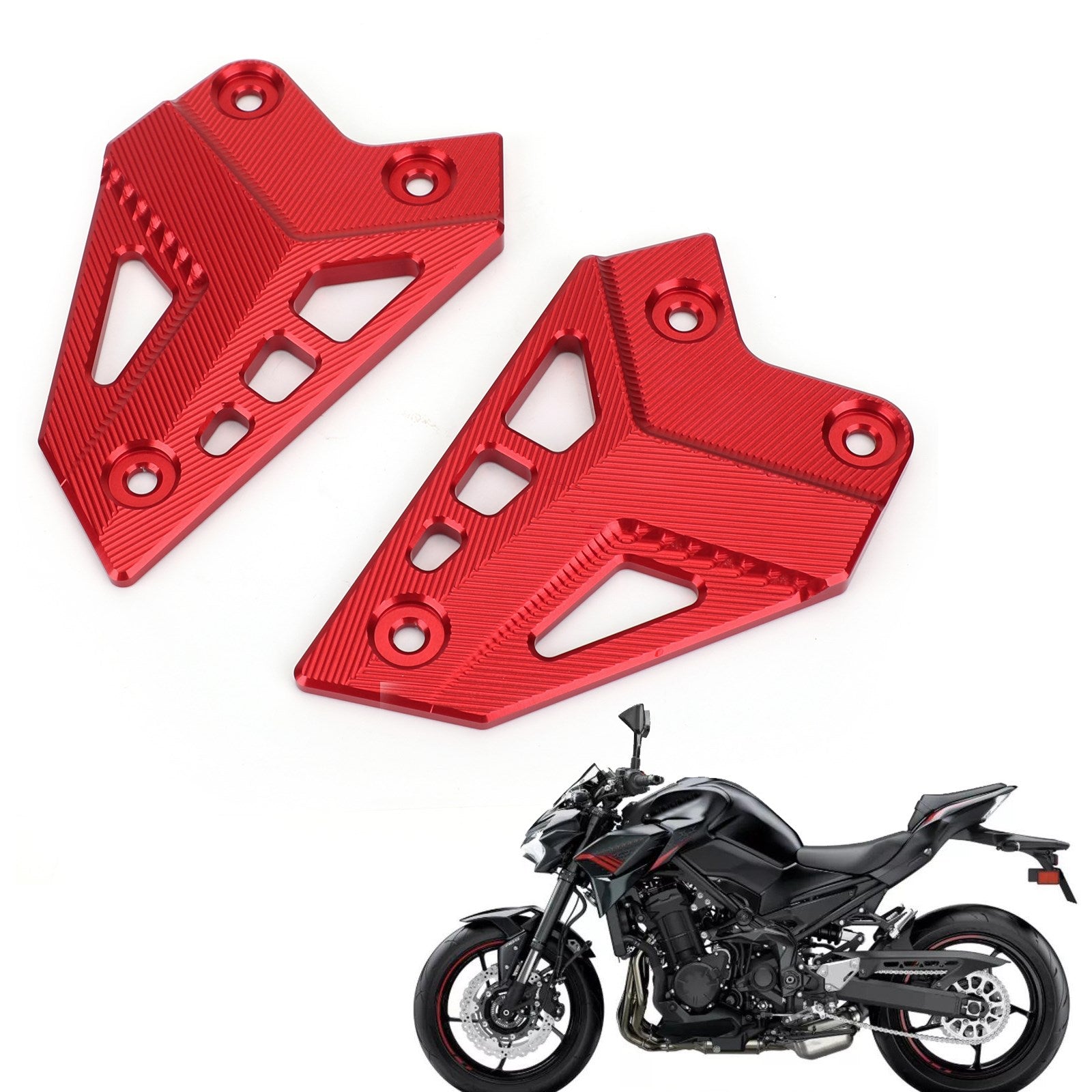 CNC aluminium hielbeschermers achteruit geplaatste platen geschikt voor Kawasaki Z900 ZR900 2017-2020 generiek