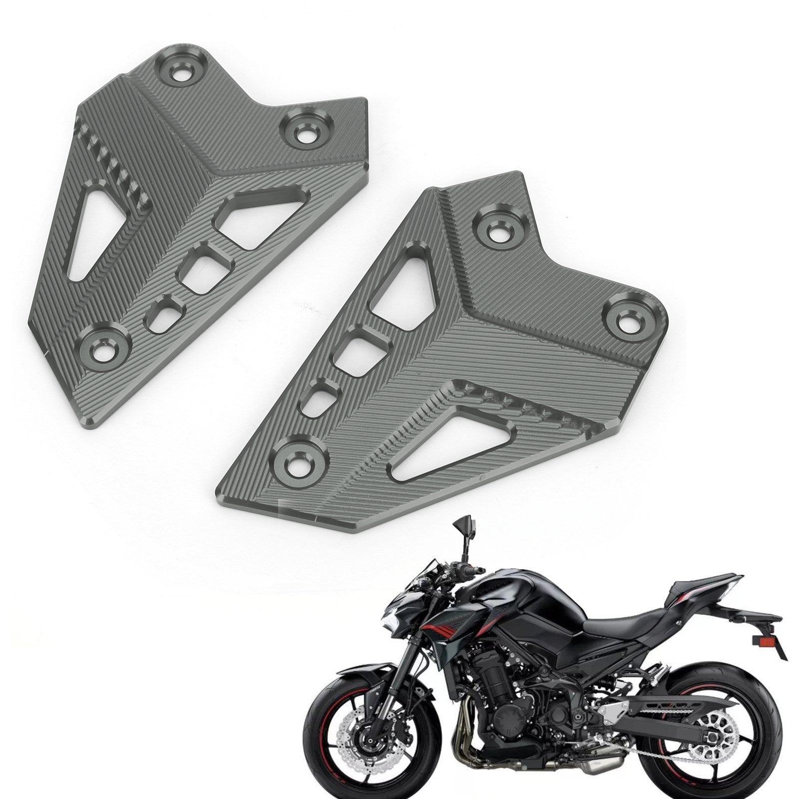 Plaques de protection de talon en aluminium CNC, adaptées à Kawasaki Z900 ZR900 2017 – 2020 générique