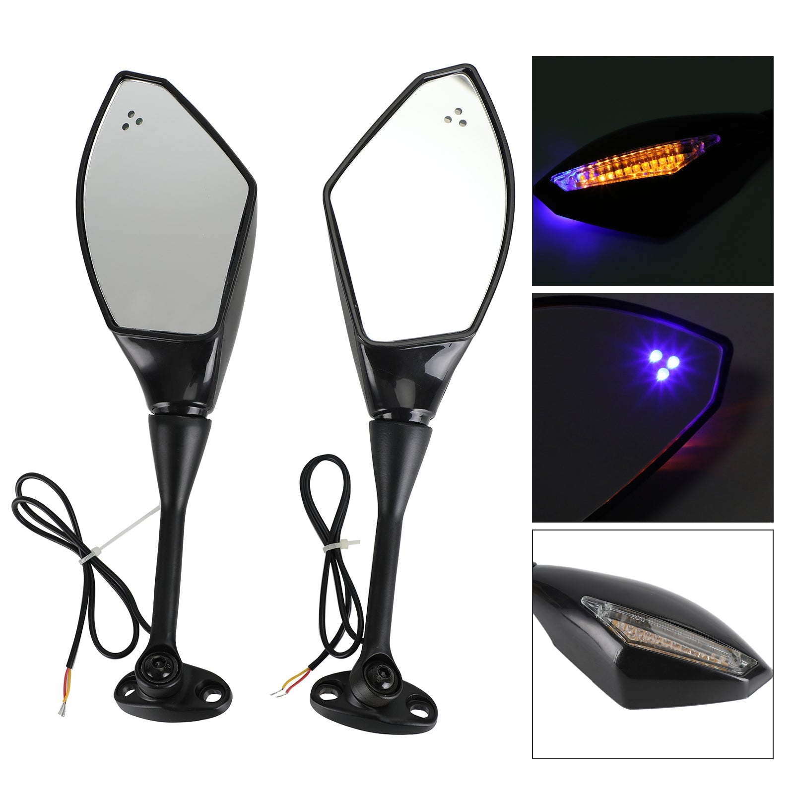 Honda 2003-2008 CBR600RR 04-08 CBR1000RR Rearview Mirrors With LED Turn Signals