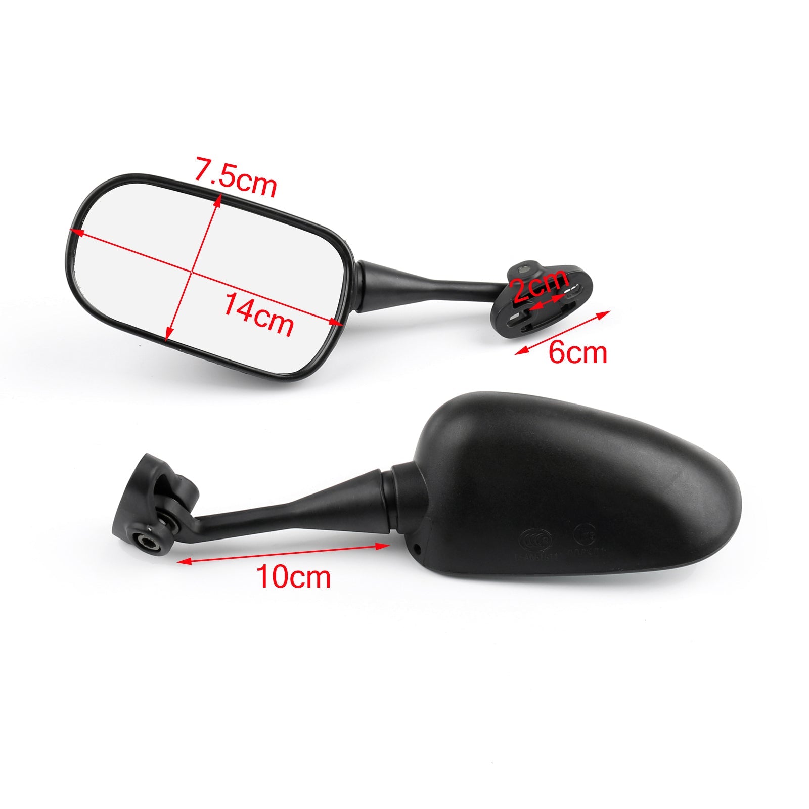 100% New Pair Motorcycle Rear view Mirrors For Honda VTR1000 98-06 CBR600 CBR600F4i 01-07 Generic