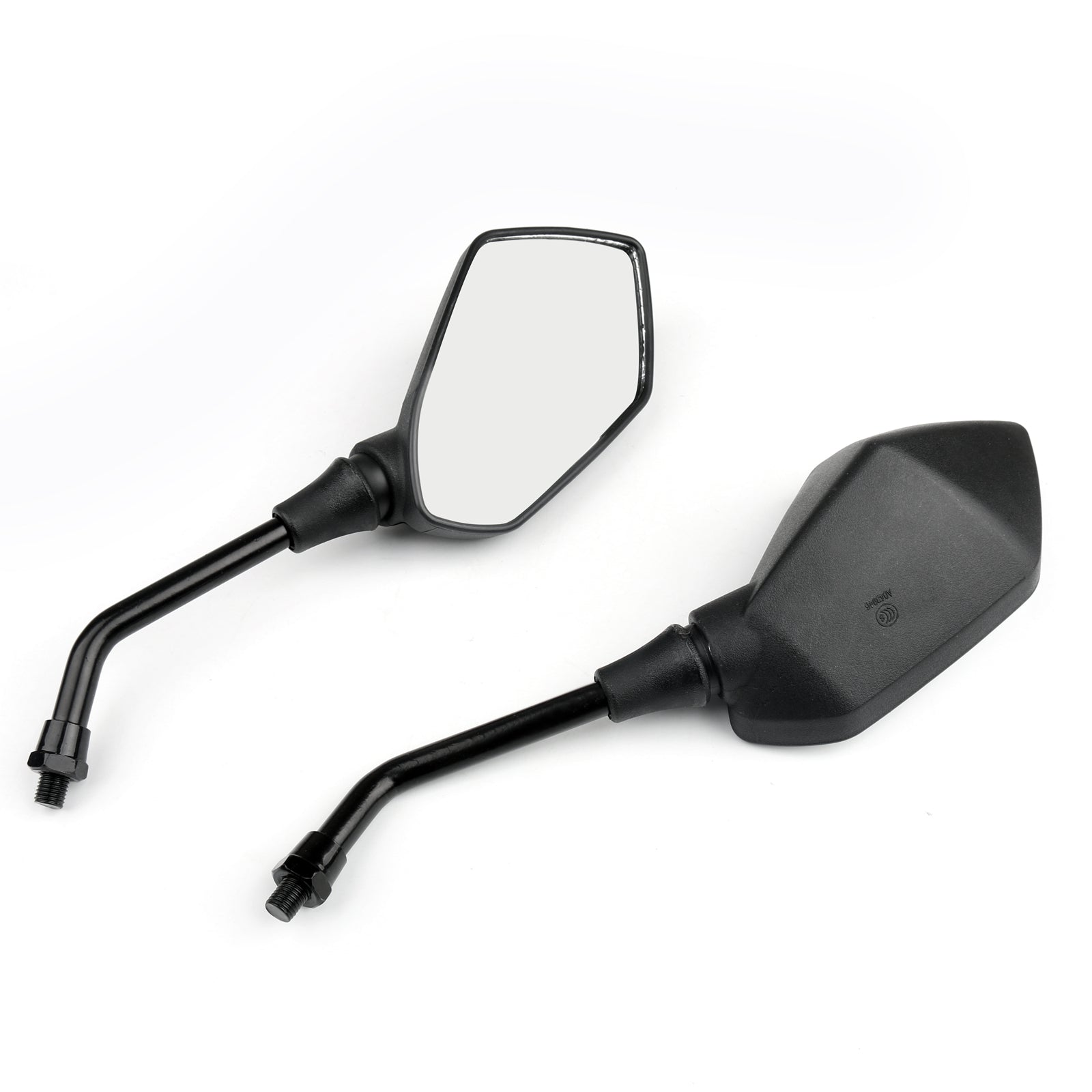 Motorcycle 10mm Black Rear View Side Mirrors For Honda Suzuki Kawasaki