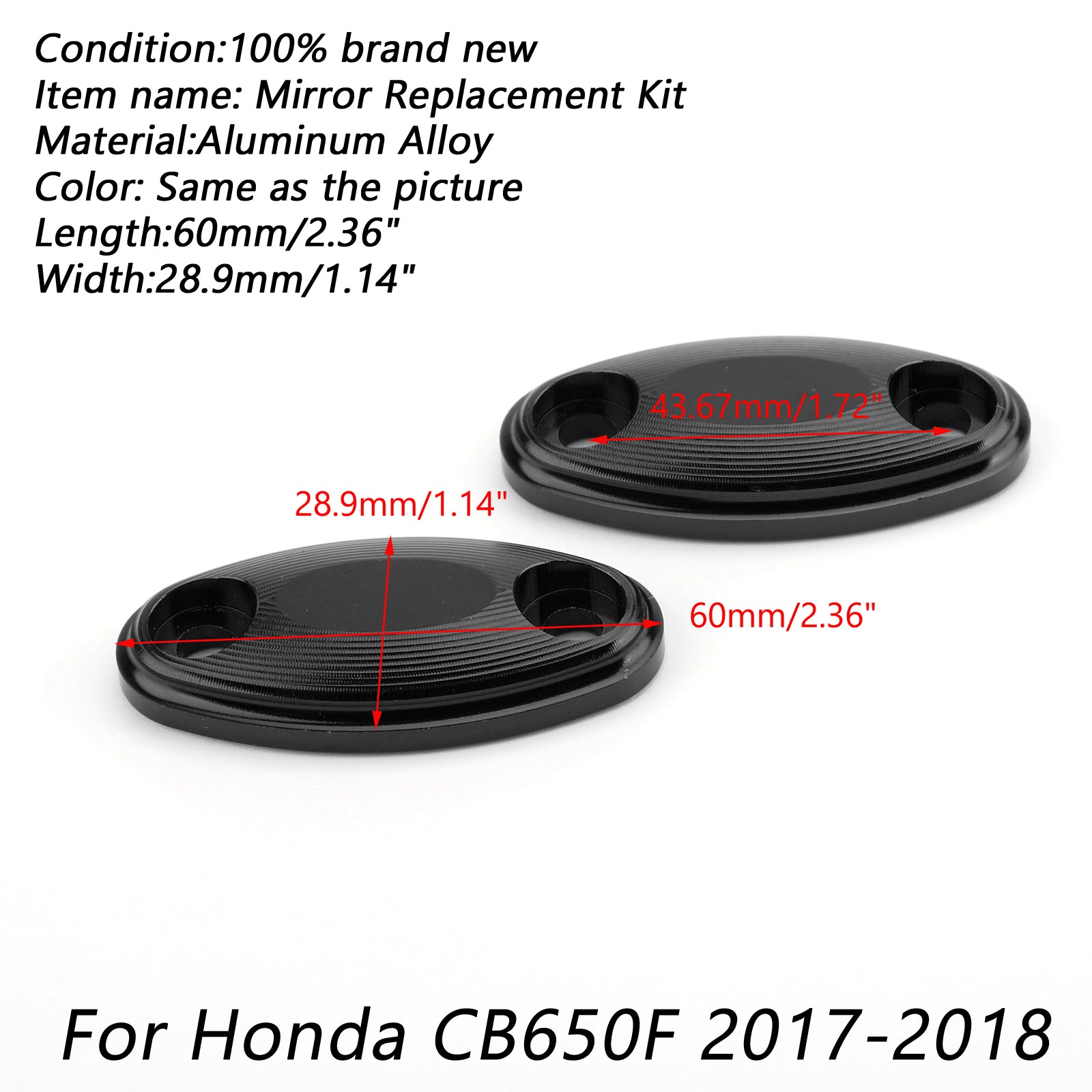 Plaques de Base pour bloc de miroir gravé, pour Honda CB650F 125R 250R 2017 – 2018 générique, nouveau