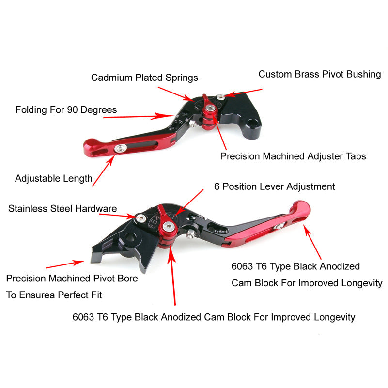 Adjustable Folding Extendable Brake Clutch Levers For Yamaha FJR 1300 Buell Generic