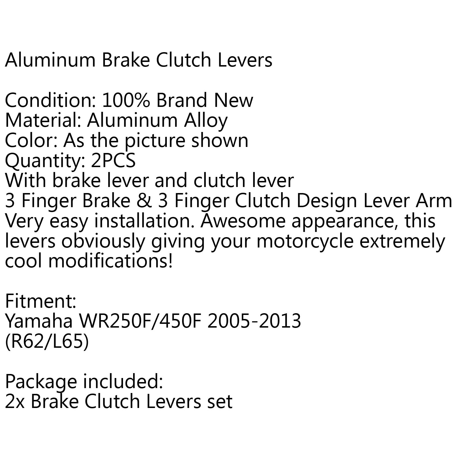 Leviers de frein et d'embrayage pivotants CNC pour moto tout-terrain, pour Yamaha WR250F/450F 2005-2013 2006 générique