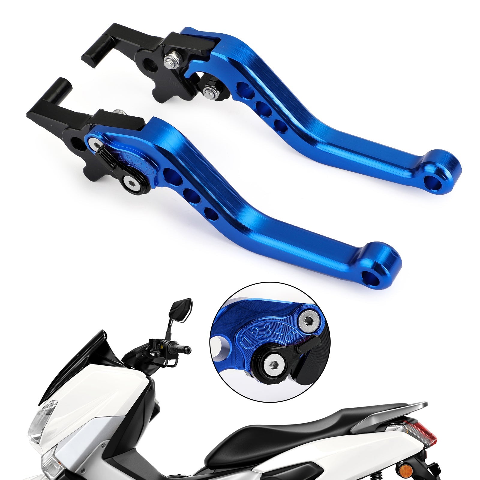 Links en rechts motorfiets aluminium remkoppelingshendels voor NMAX 125/155 2015-2018 generiek