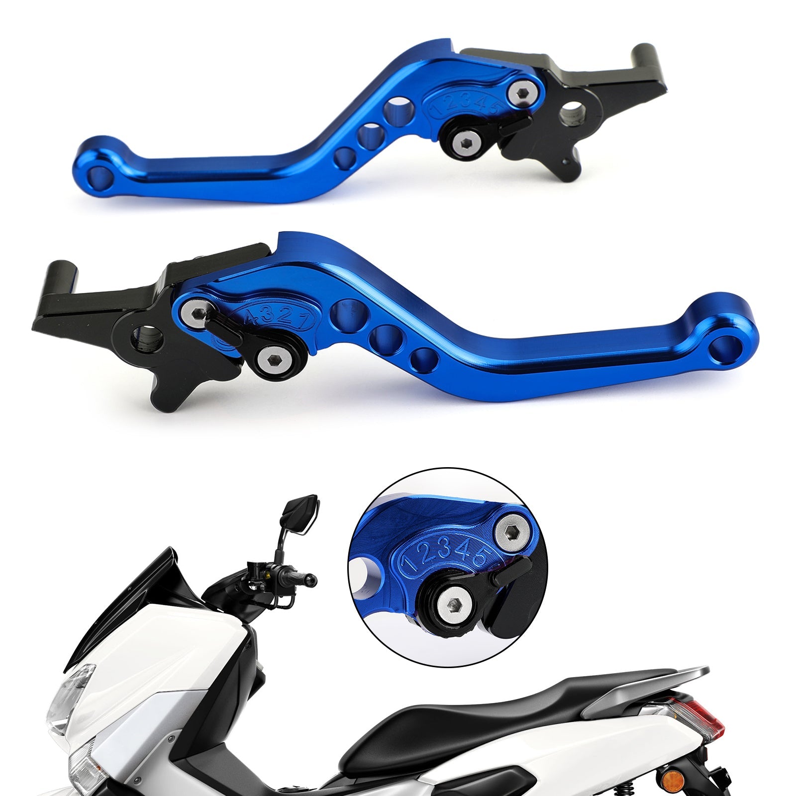 Links en rechts motorfiets aluminium remkoppelingshendels voor NMAX 125/155 2015-2018 generiek