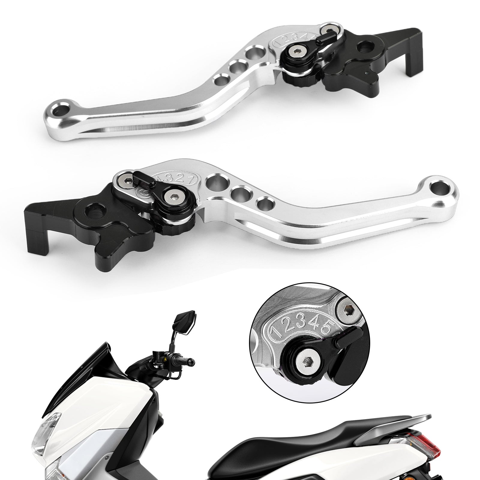 Links en rechts motorfiets aluminium remkoppelingshendels voor NMAX 125/155 2015-2018 generiek