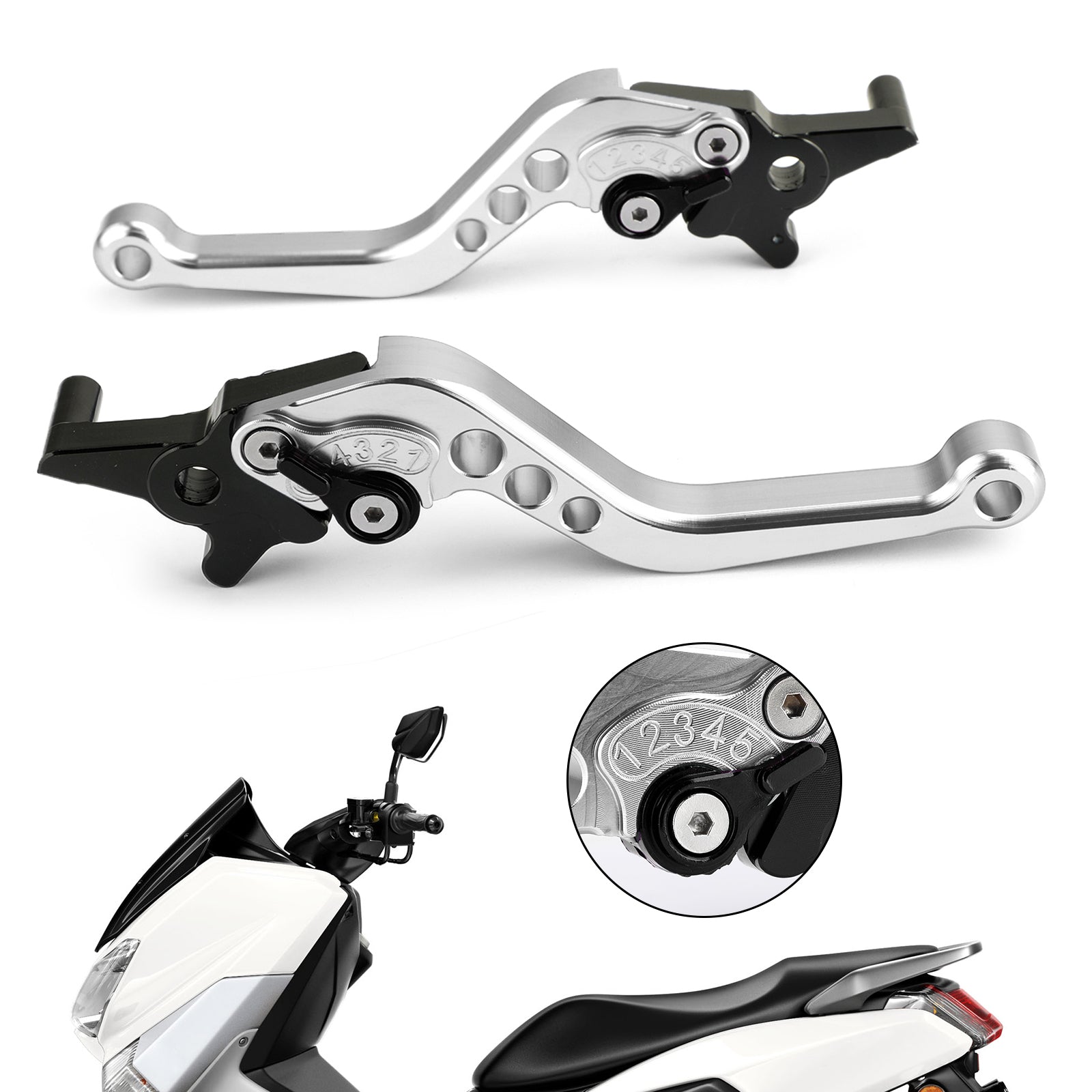 Links en rechts motorfiets aluminium remkoppelingshendels voor NMAX 125/155 2015-2018 generiek