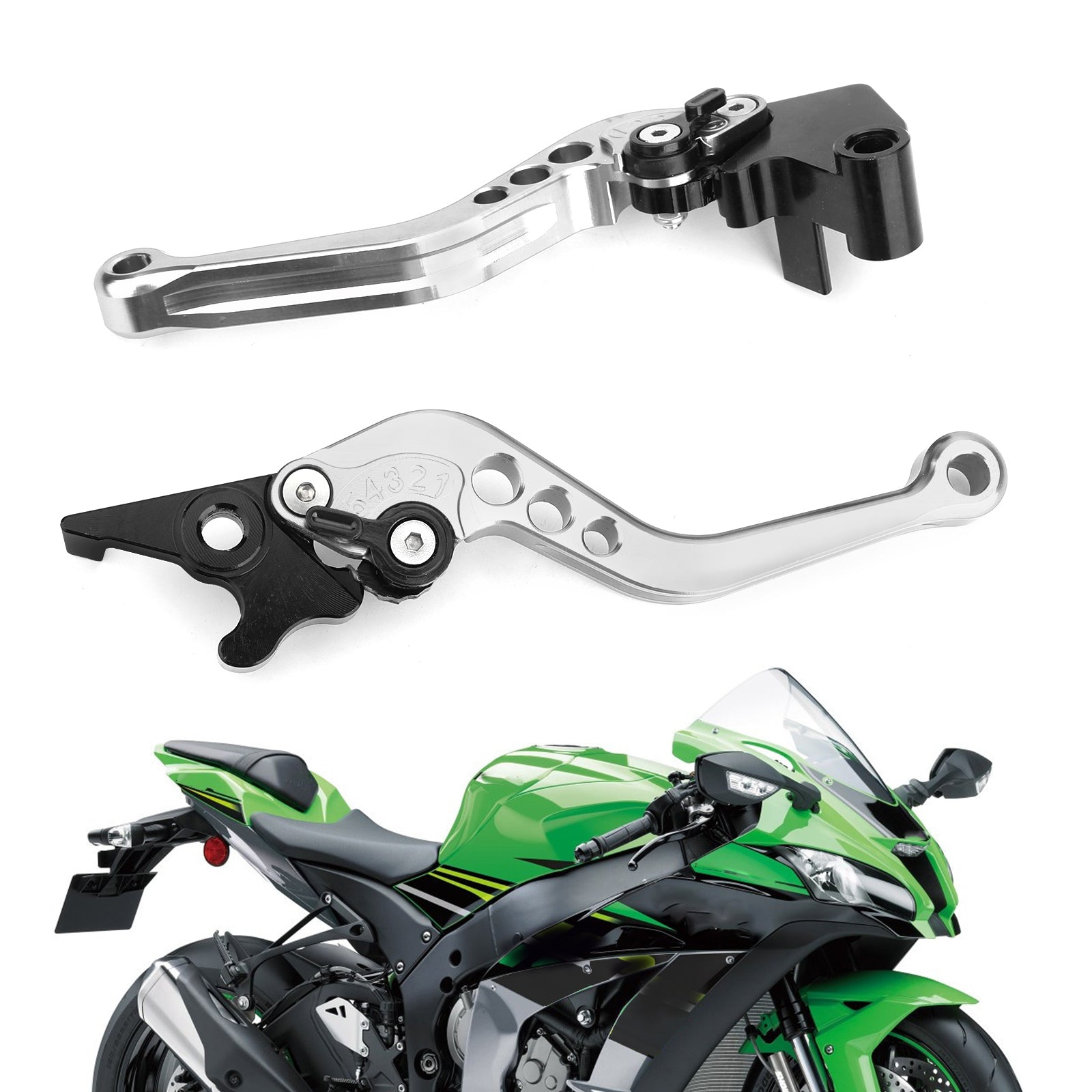 Leviers de frein et d'embrayage pour Kawasaki Ninja 250 300 Argent générique