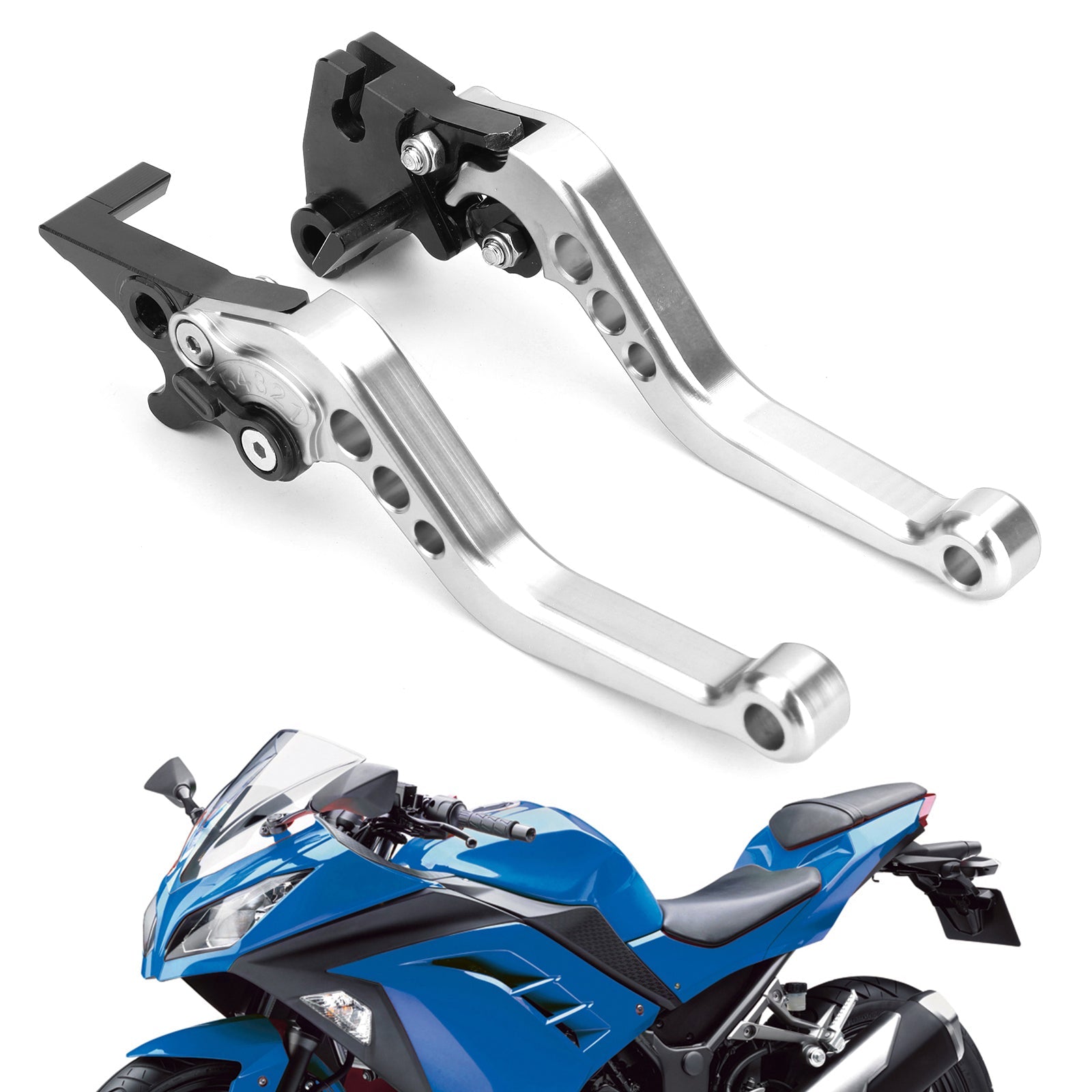 Leviers de frein et d'embrayage pour Kawasaki Ninja 250 300 Argent générique