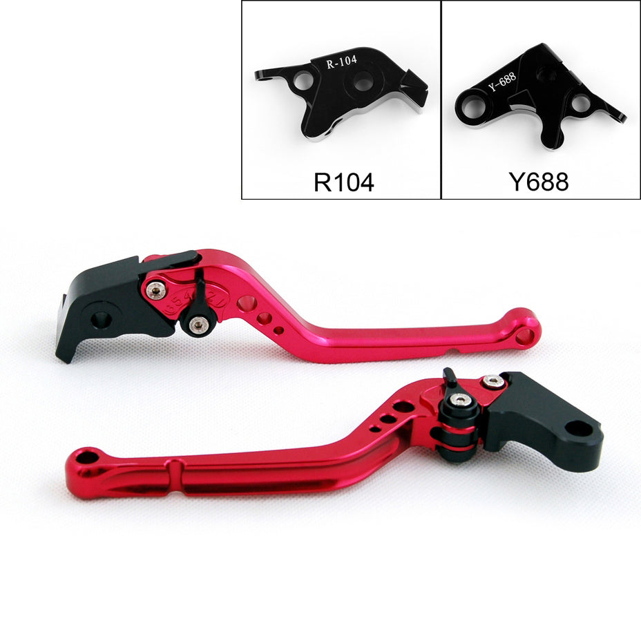 Long Brake Clutch Levers For Yamaha YZF R6 05-14 YZF R1 04-08 R6S Black Generic