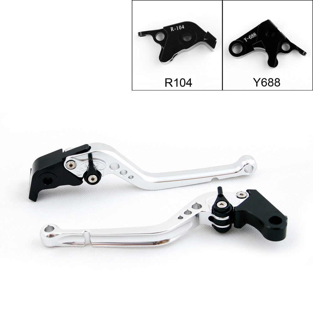 Long Brake Clutch Levers For Yamaha YZF R6 05-14 YZF R1 04-08 R6S Black Generic