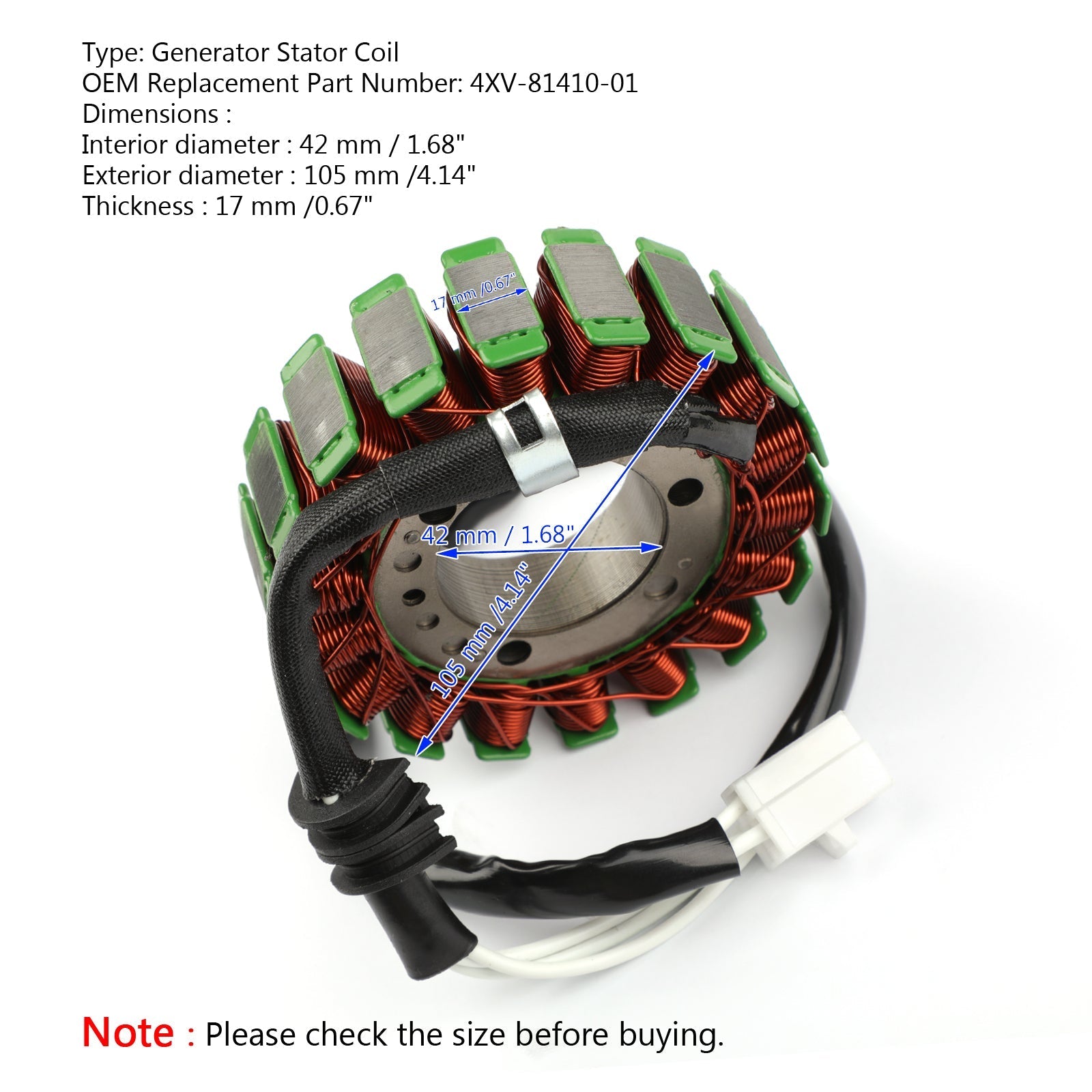 Generator Stator Coil Alternator Fit for Yamaha YZF-R1 R 1 R1 YZFR1 RN01 RN04 1998-2001