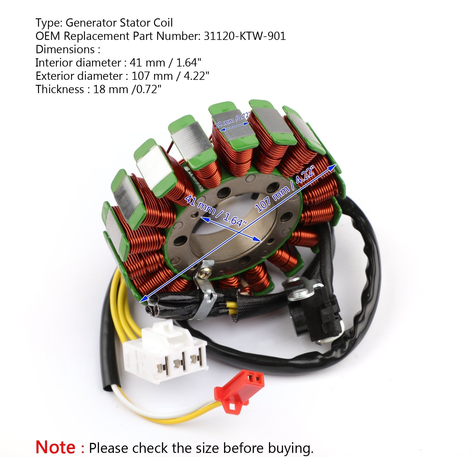 Generator Stator Coil For Honda SH300 NF02 2007-2010 SH300R 2008 2009 2010 Generic