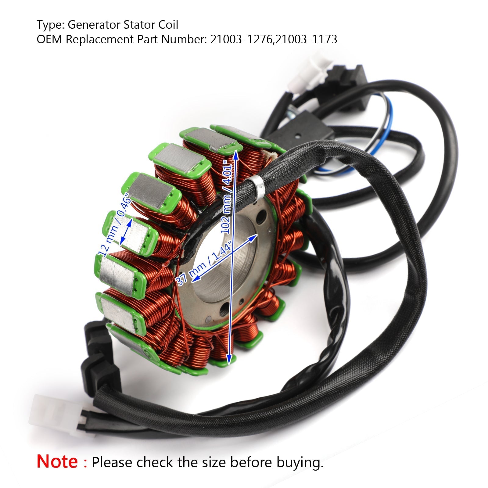 Magneto Generator Stator Coil for Kawasaki 21003-1276 KLF300 Euro 2WD/4WD Generic