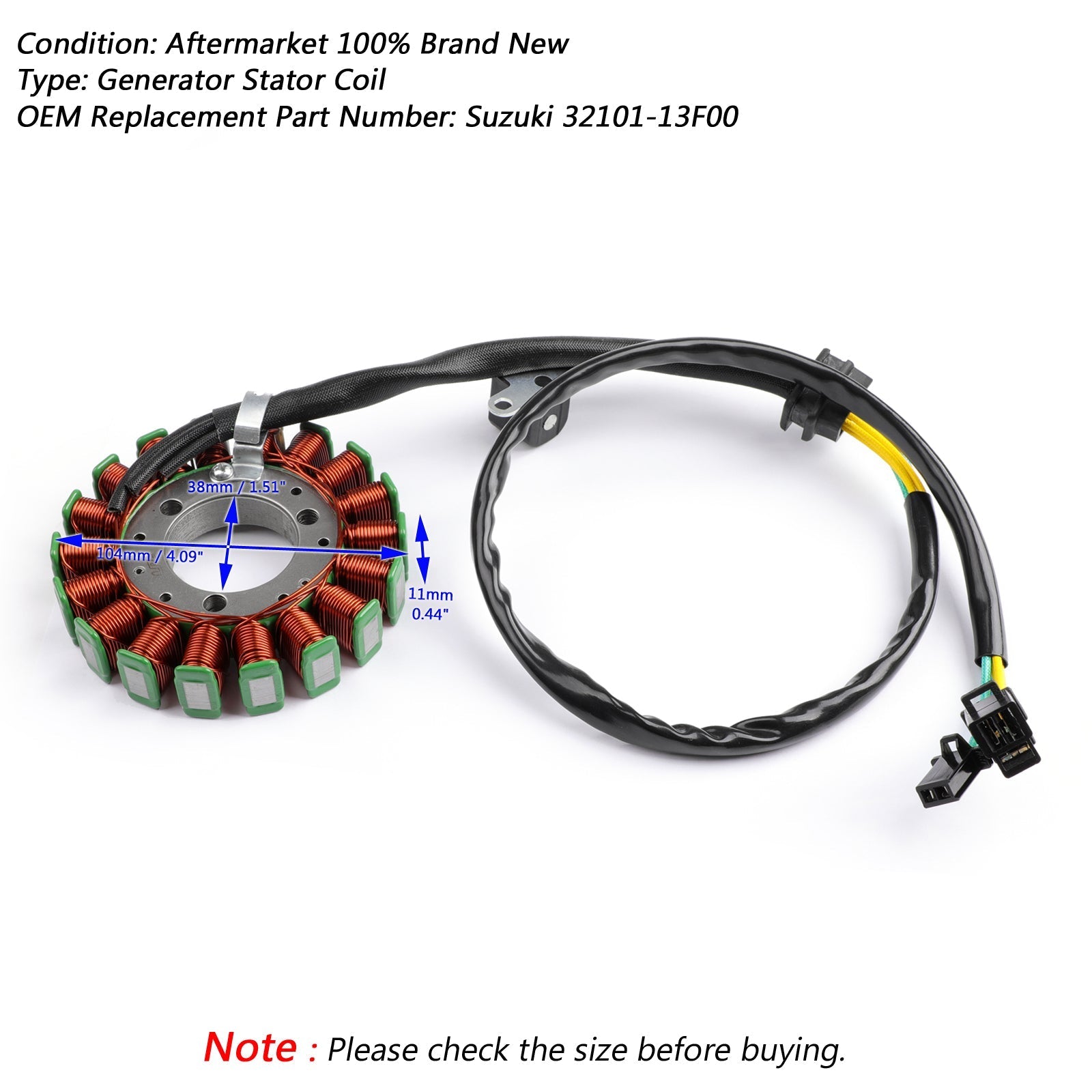 Bobine de Stator de générateur magnéto pour Suzuki GZ250 Marauder 1999-2011 32101-13F00 générique