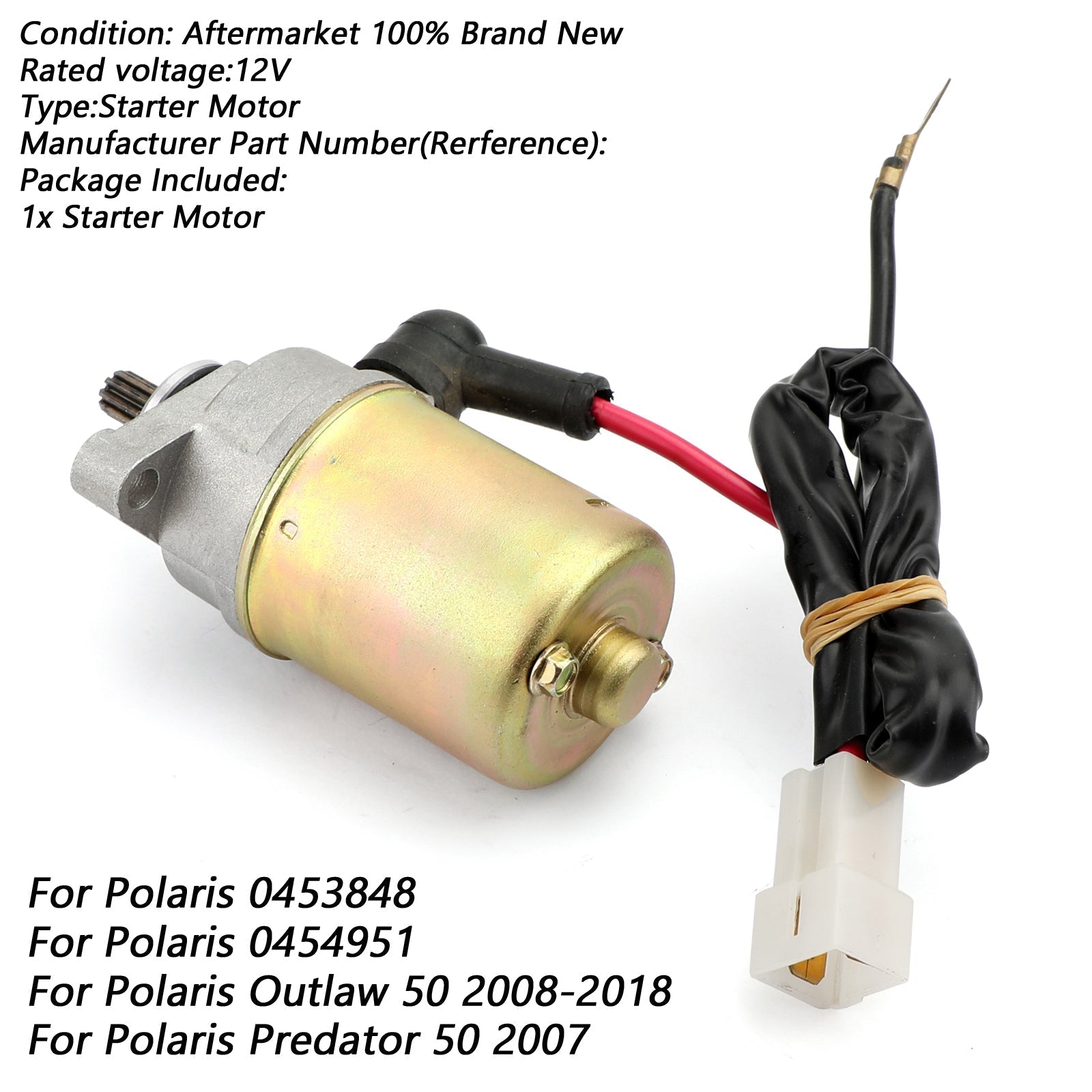 ATV Starter Motor For POLARIS Predator 50 OUTLAW 50 ATV 2008-2018 0453848 454951