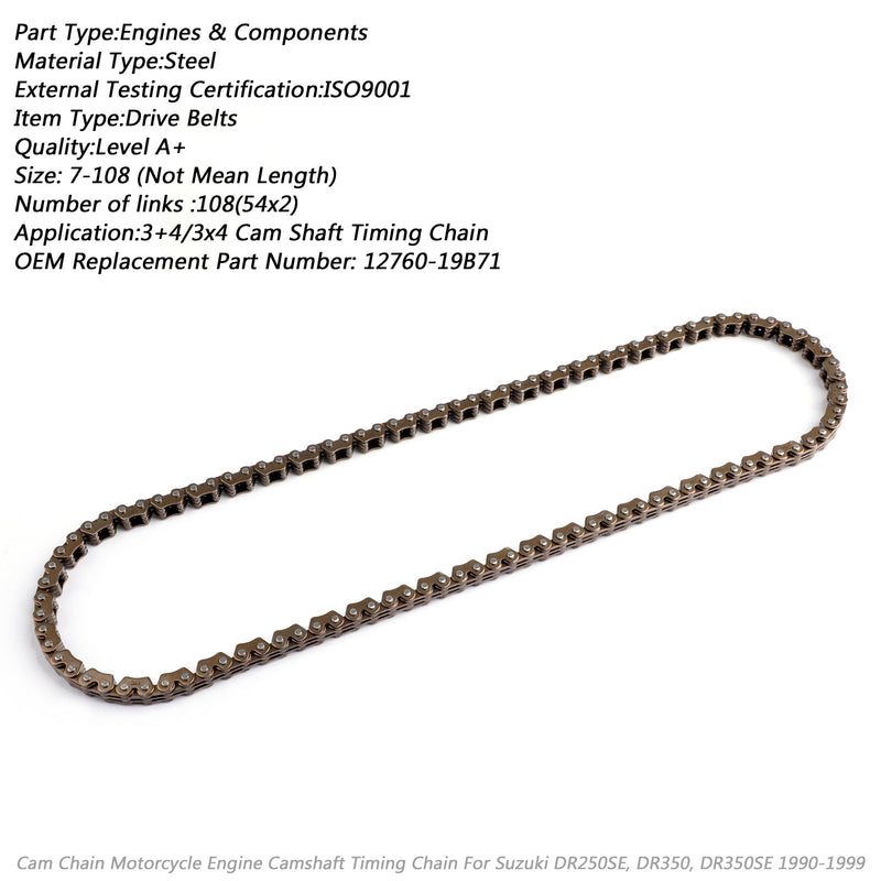Timing Cam Chain 108L For Suzuki AN250 DR250 DR350 LTF400 LTF300 12760-19B71 Generic