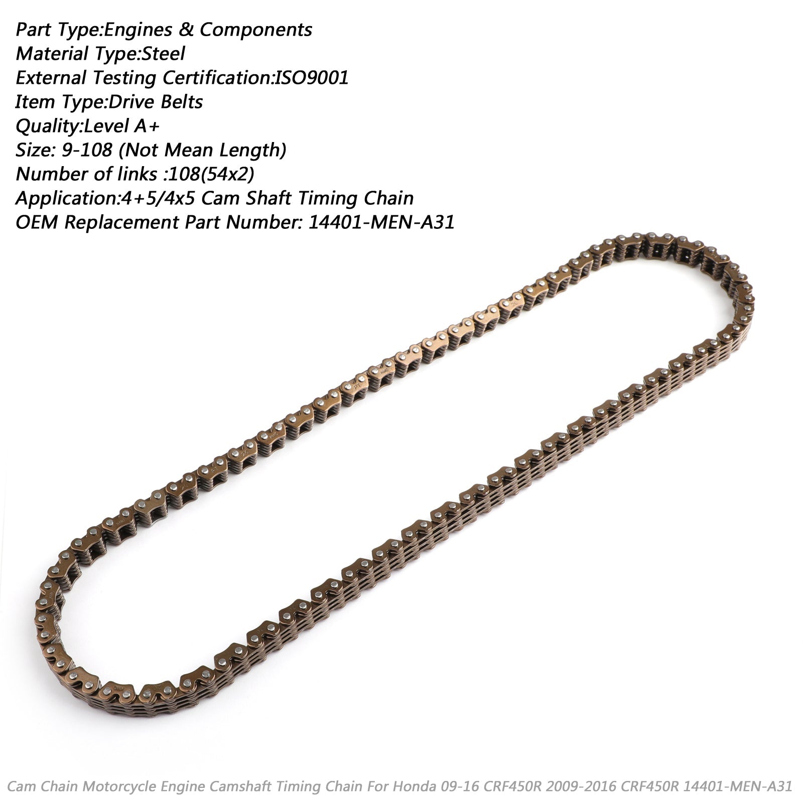 Timing Cam Chain Fit for Honda CRF450R 09-15 XL350R XR350R 83-85 CB250 78-83 Generic